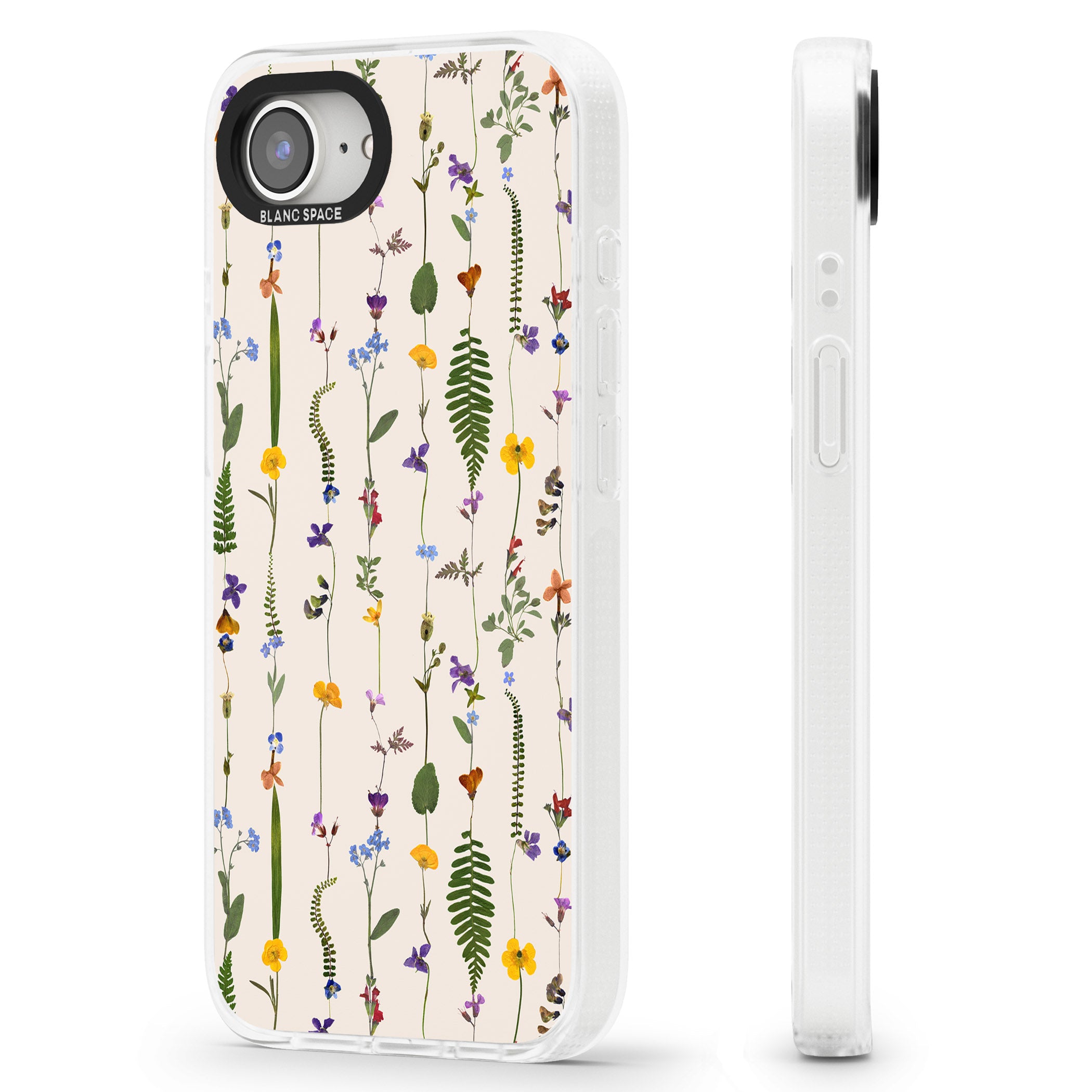 Wildflower Chain Design - Cream iPhone 16e Clear Case Impact Air - Blanc Space