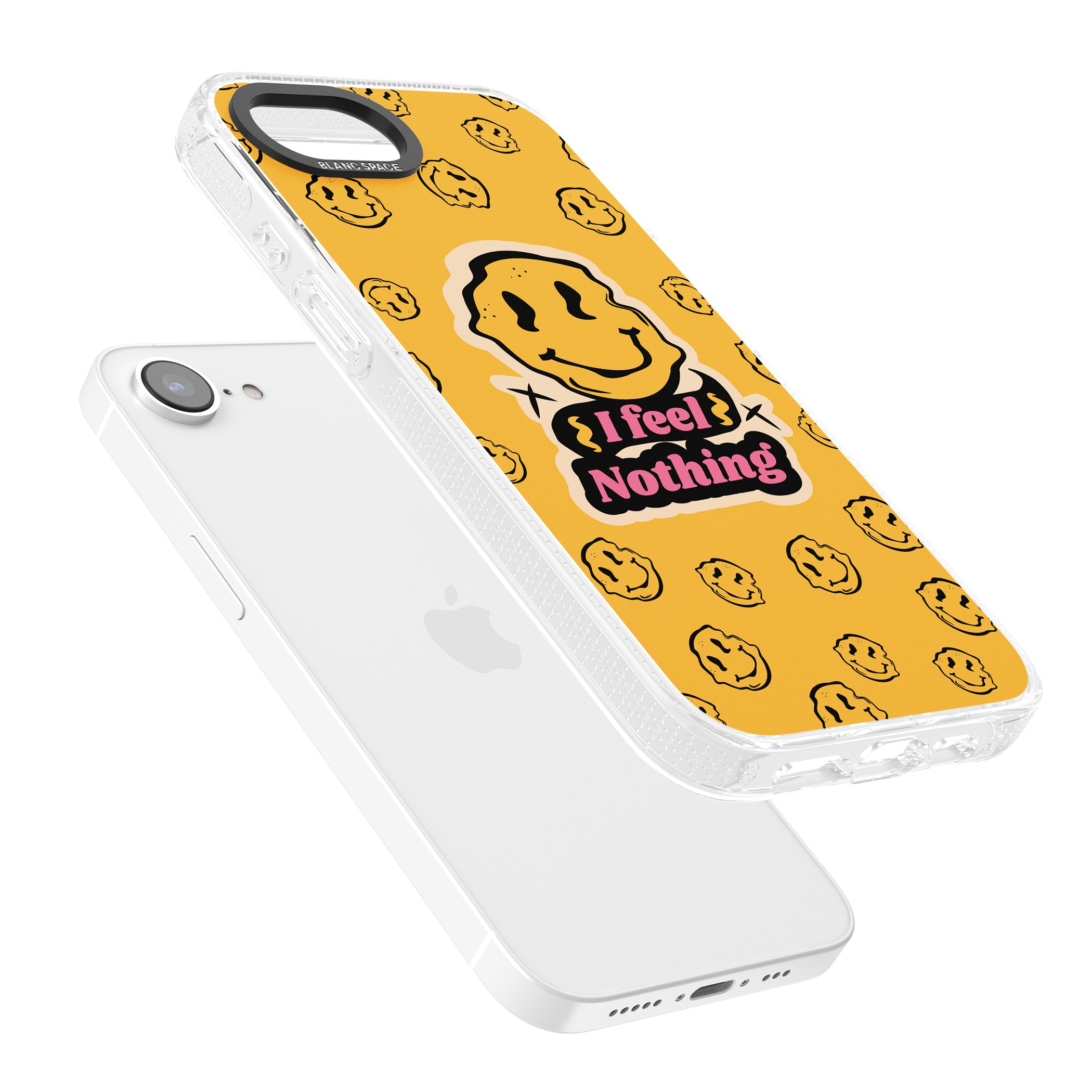 I feel nothing iPhone 16e Clear Case Impact Air - Blanc Space