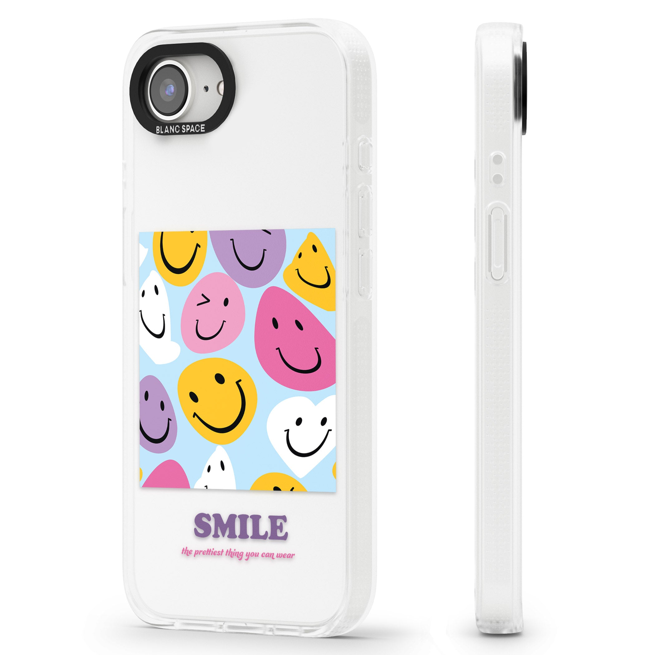 A Smile iPhone 16e Clear Case Impact Air - Blanc Space