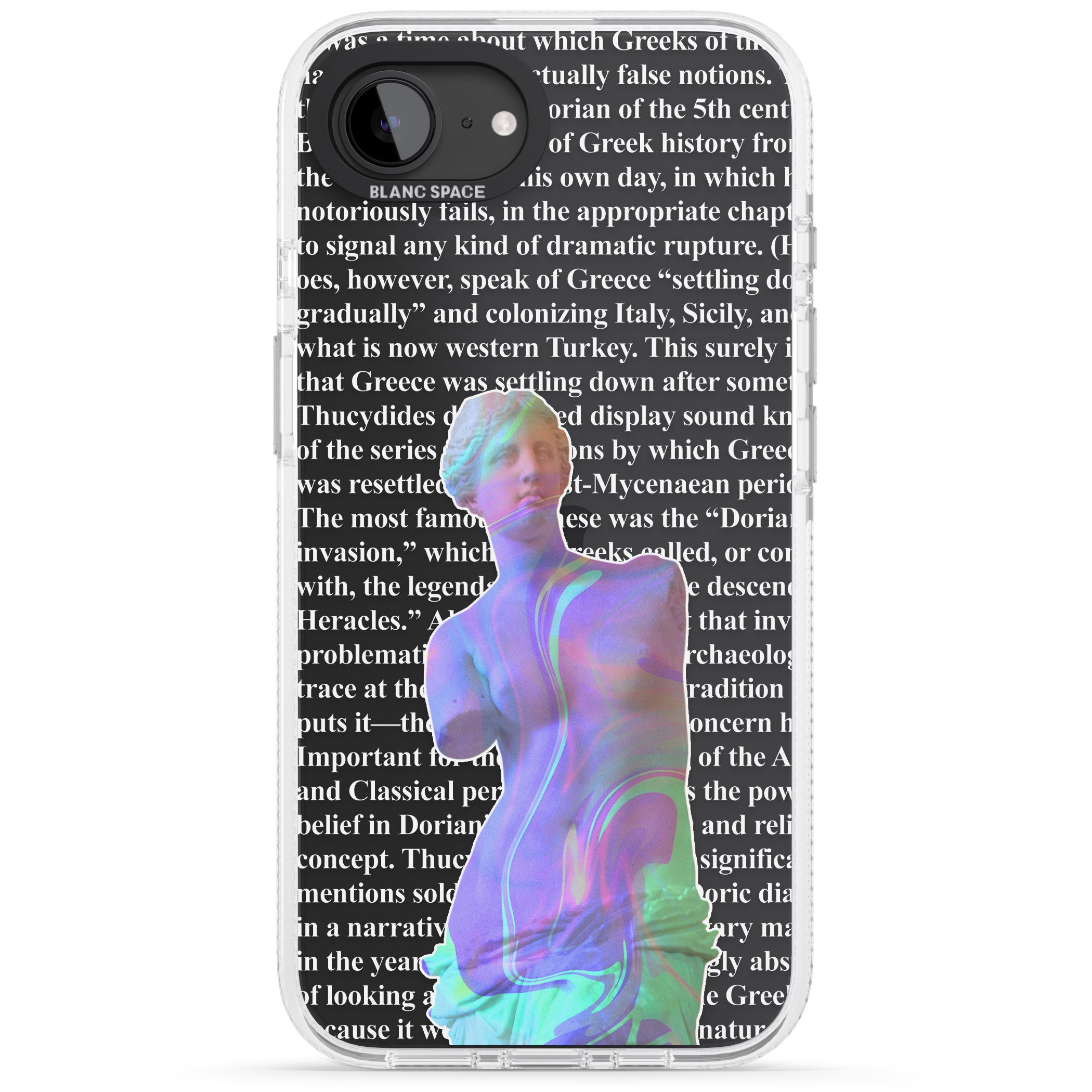 Iridescent De Milo iPhone 16e Clear Case Impact Air - Blanc Space