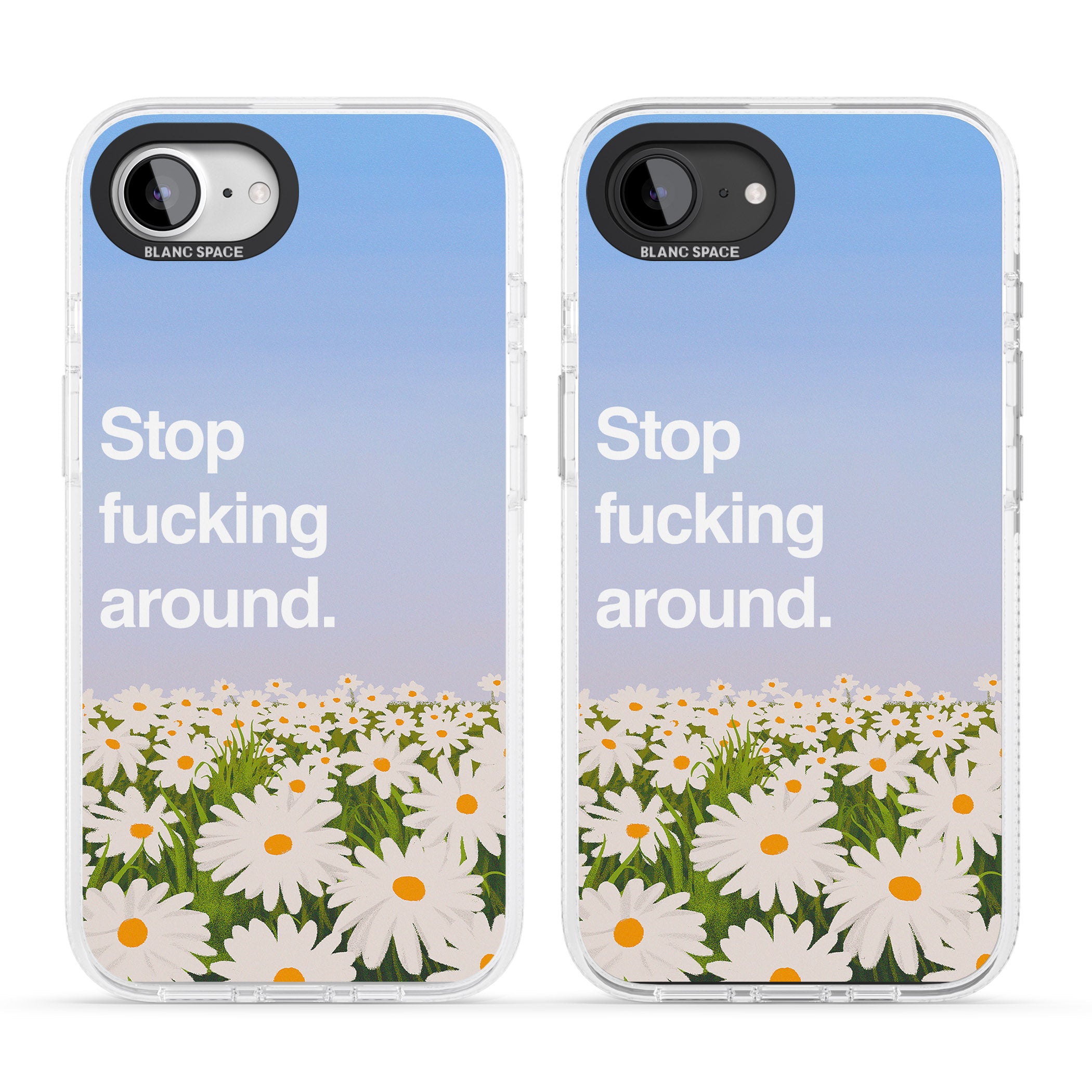 Stop f*cking around iPhone 16e Clear Case Impact Air - Blanc Space