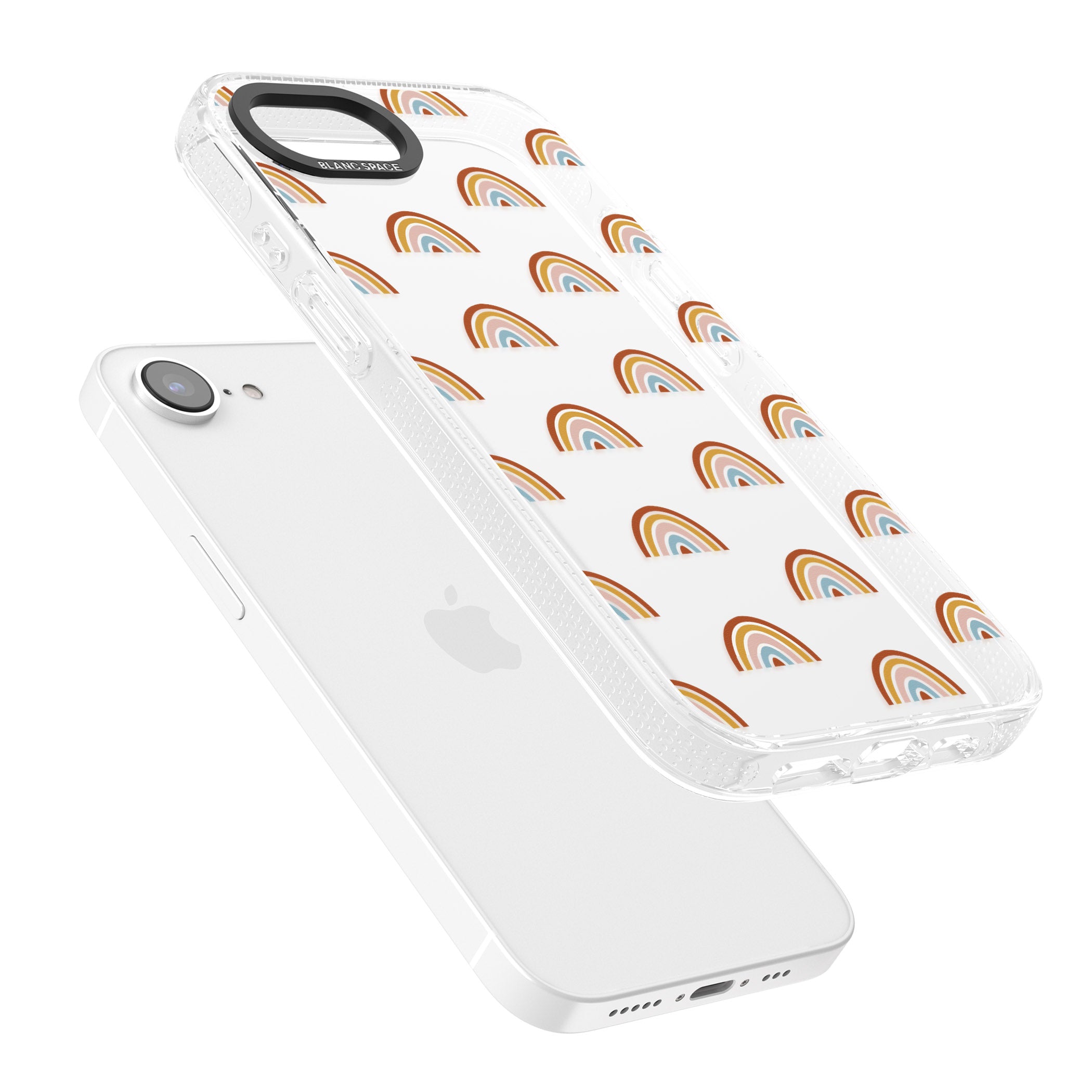 Cute Scandinavian Rainbows iPhone 16e Clear Case Impact Air - Blanc Space