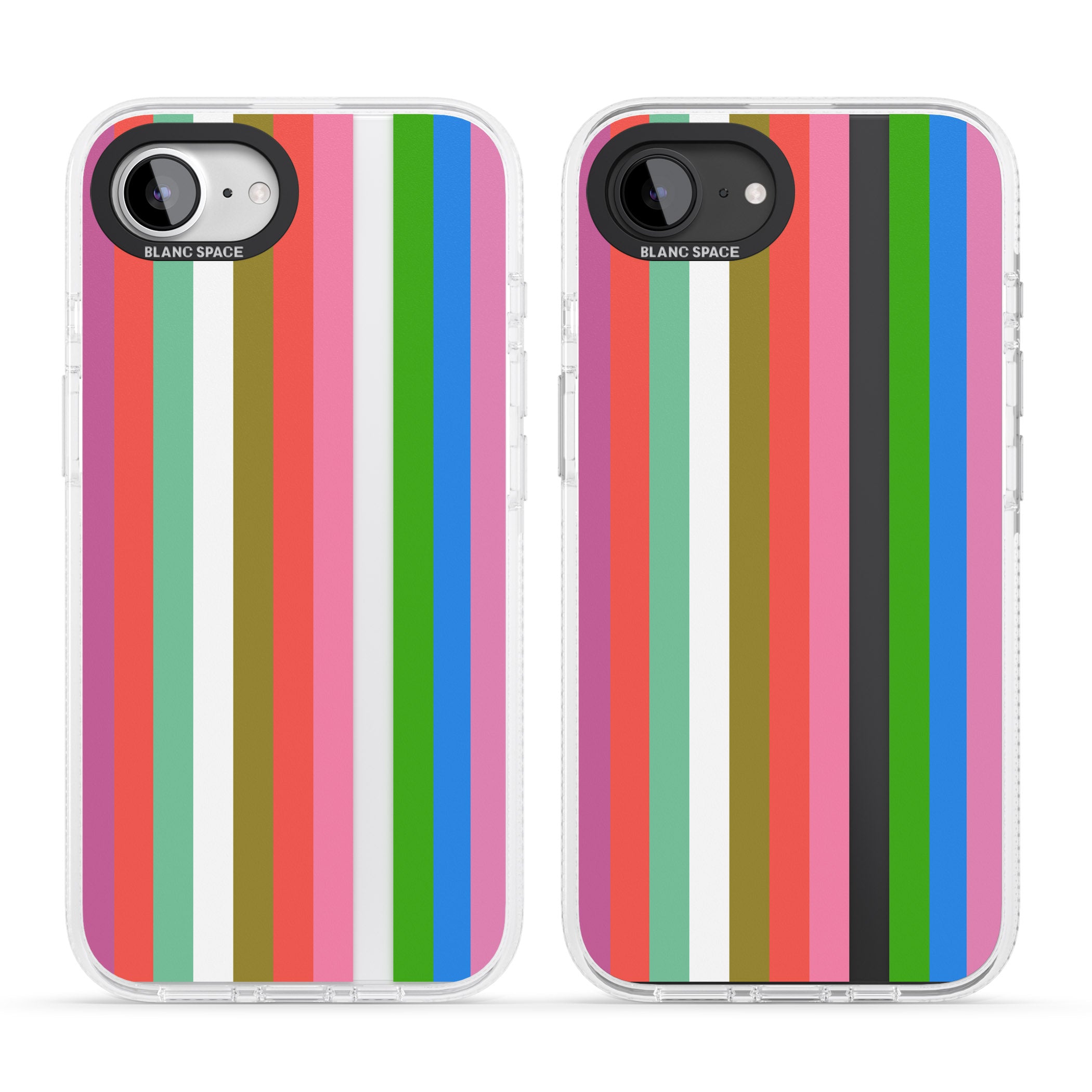Vibrant Stripes iPhone 16e Clear Case Impact Air - Blanc Space