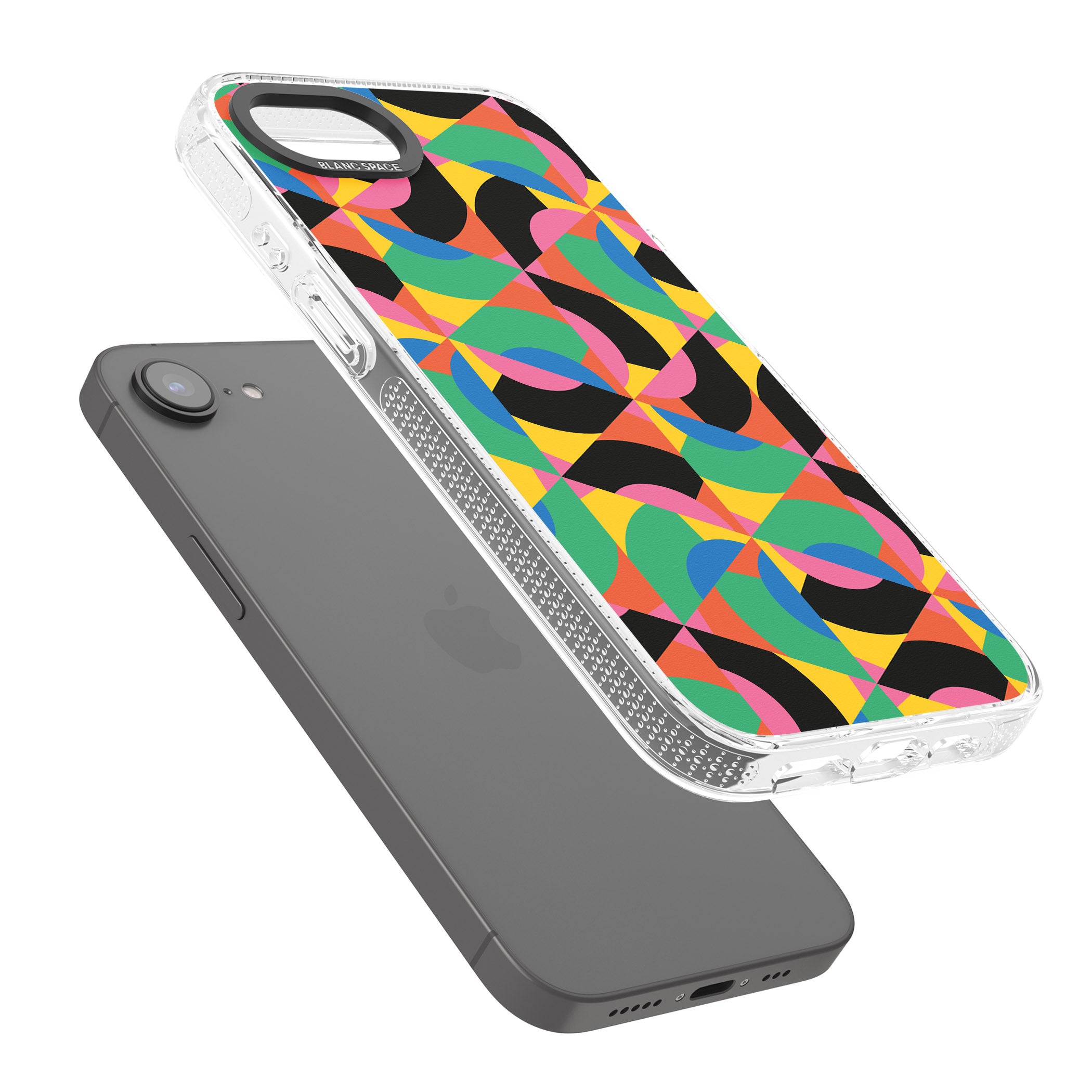 Abstract Carnival iPhone 16e Clear Case Impact Air - Blanc Space