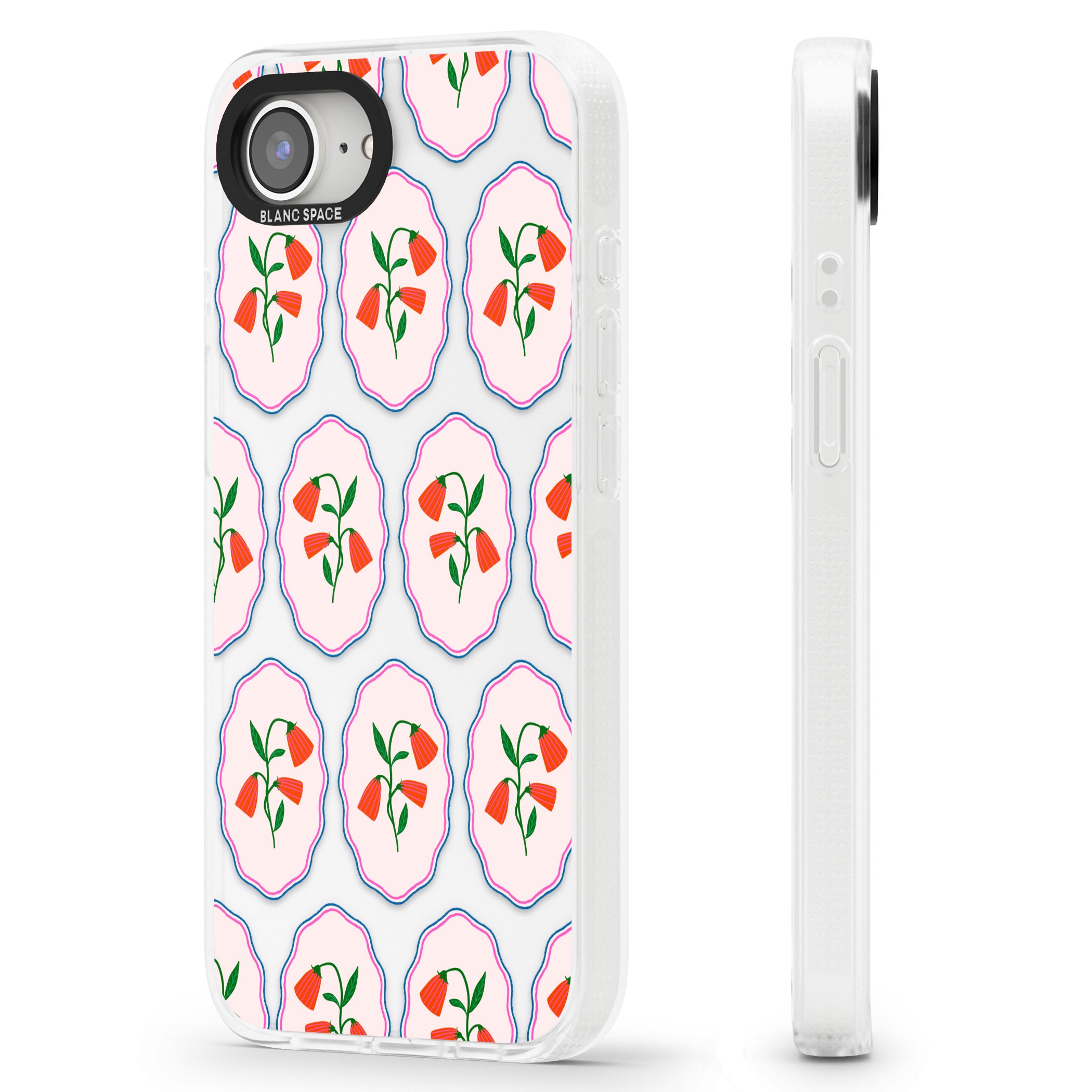 Rose Stamps iPhone 16e Clear Case Impact Air - Blanc Space