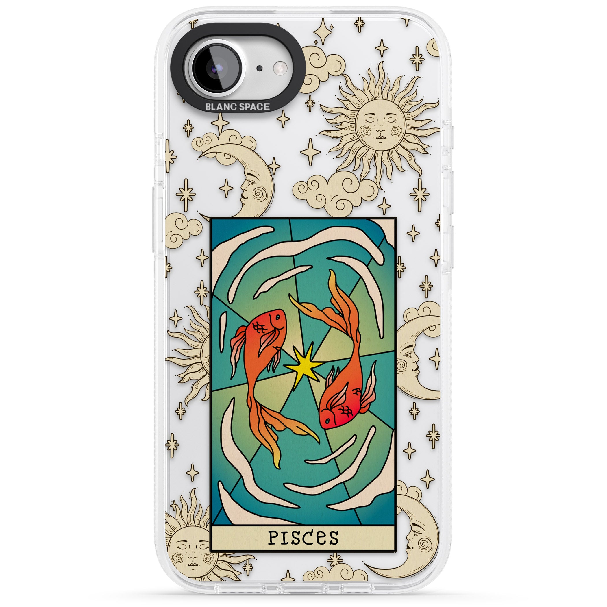 Celestial Zodiac - Pisces iPhone 16e Clear Case Impact Air - Blanc Space