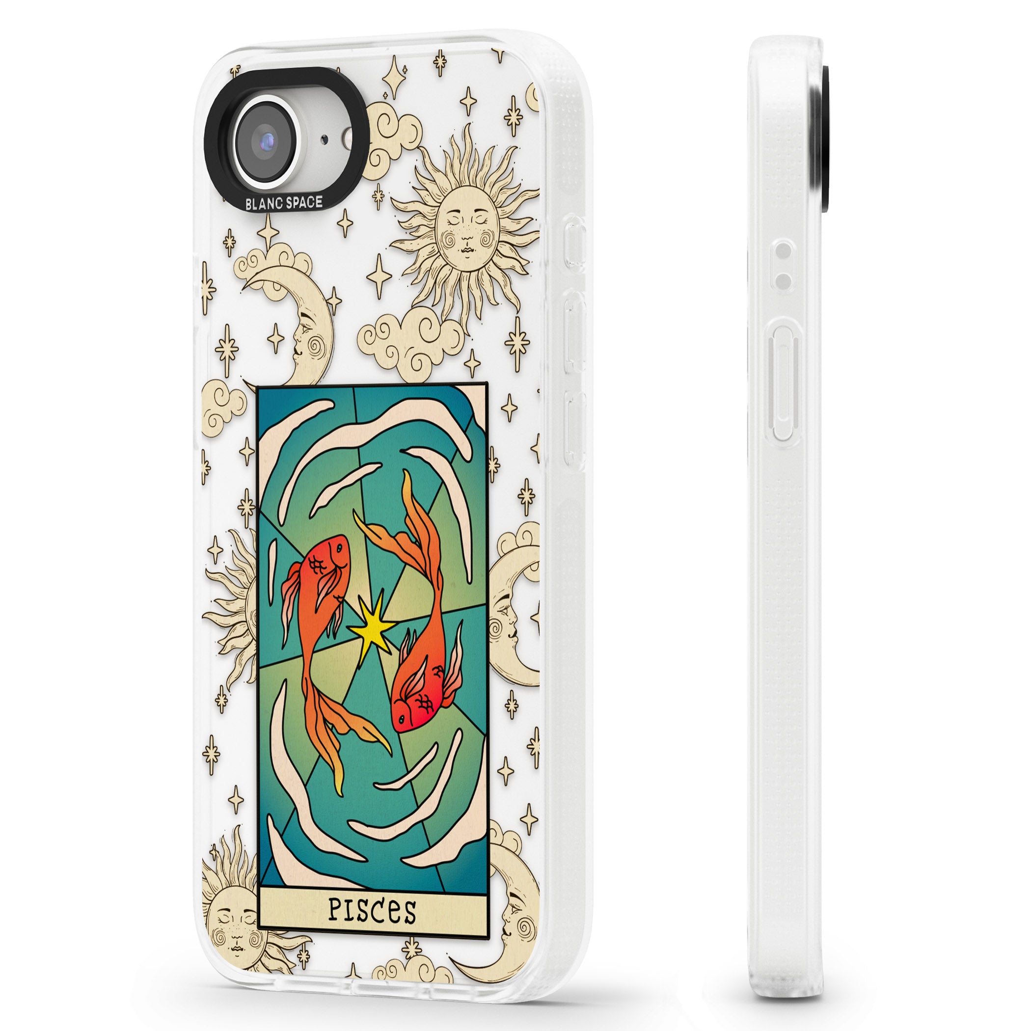 Celestial Zodiac - Pisces iPhone 16e Clear Case Impact Air - Blanc Space