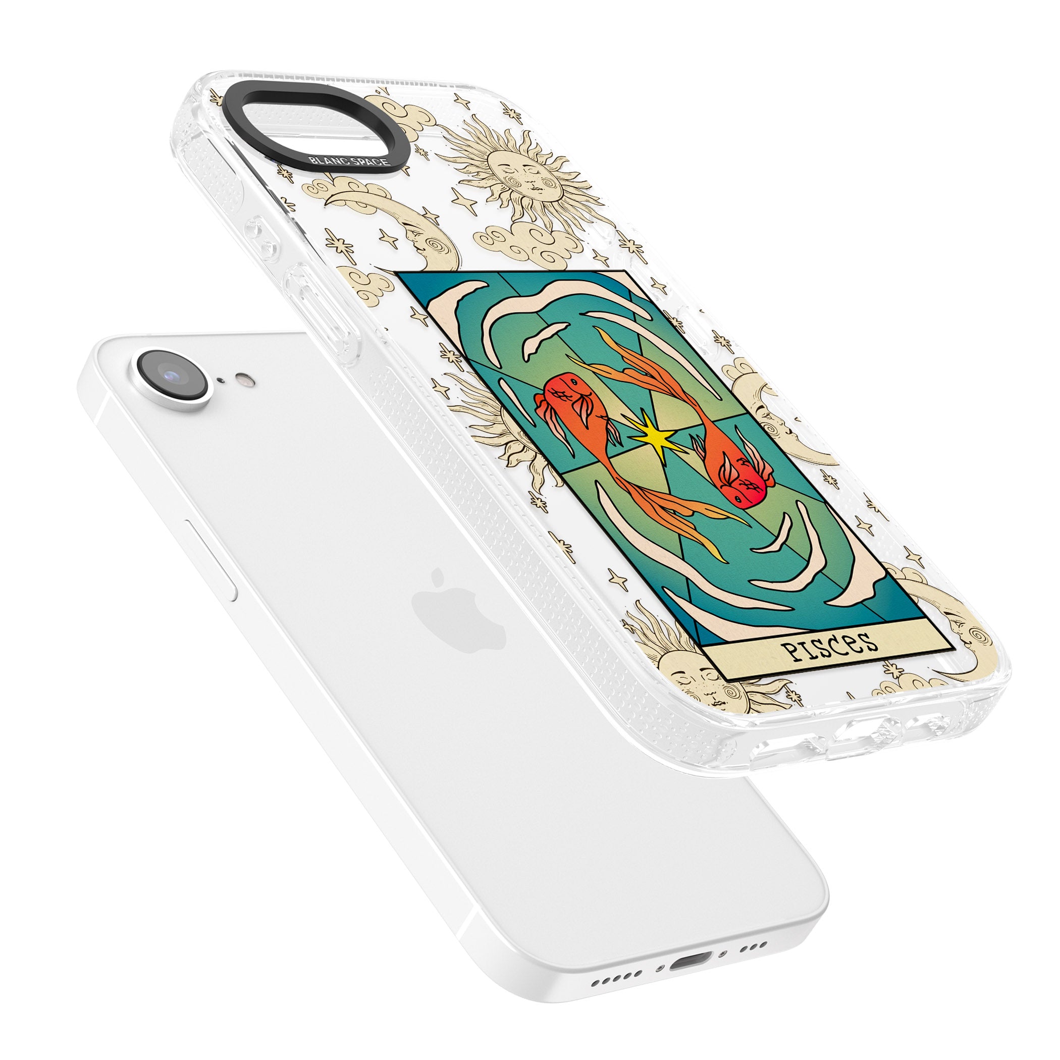 Celestial Zodiac - Pisces iPhone 16e Clear Case Impact Air - Blanc Space
