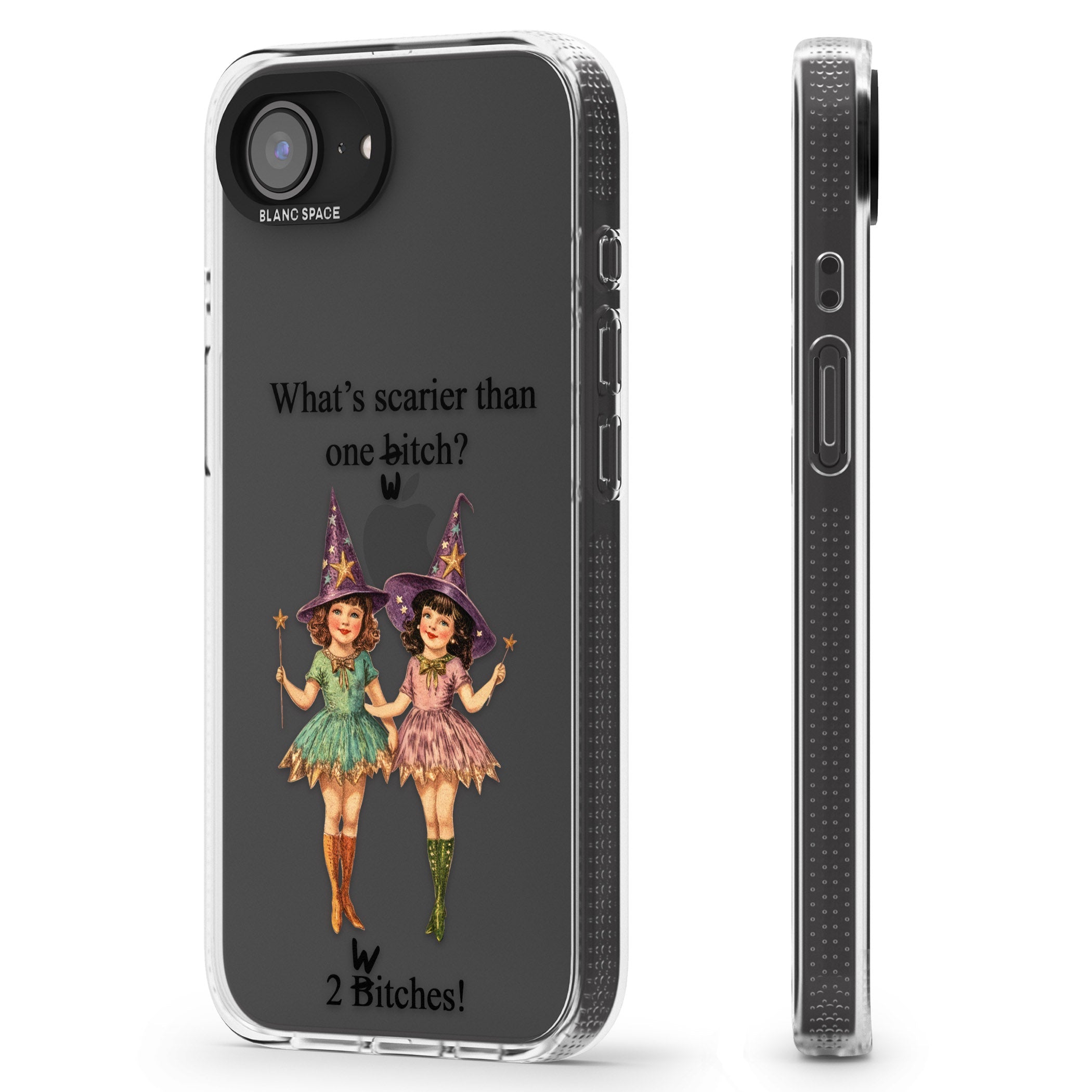 Two Witches iPhone 16e Clear Case Impact Air - Blanc Space