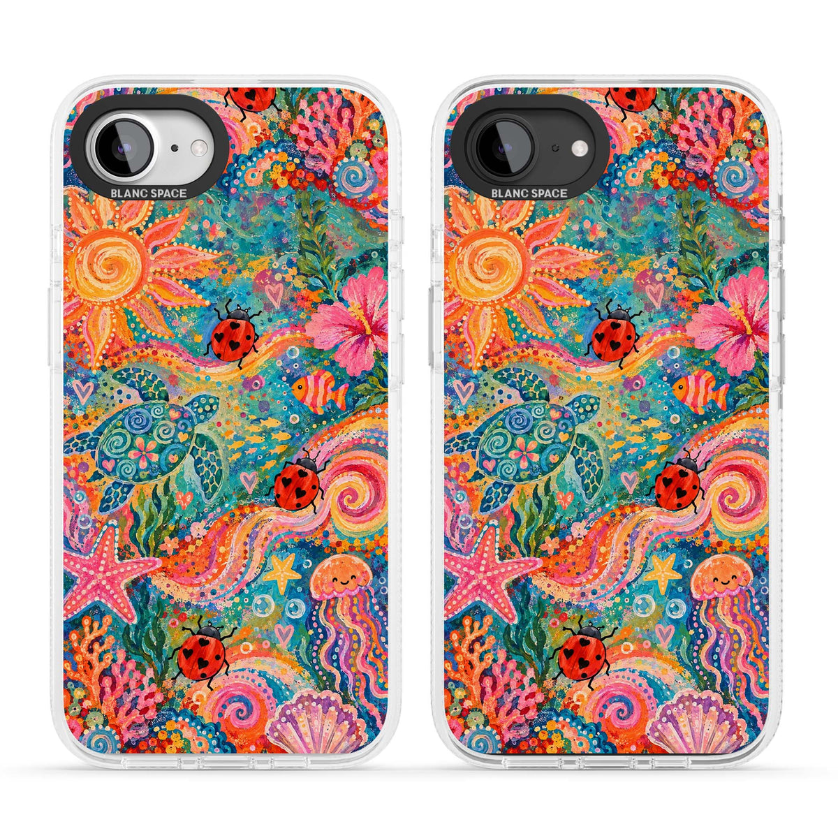 Coral Whimsy for her iPhone case | Clear Case Impact Air case for iPhone 16e, iPhone 17e