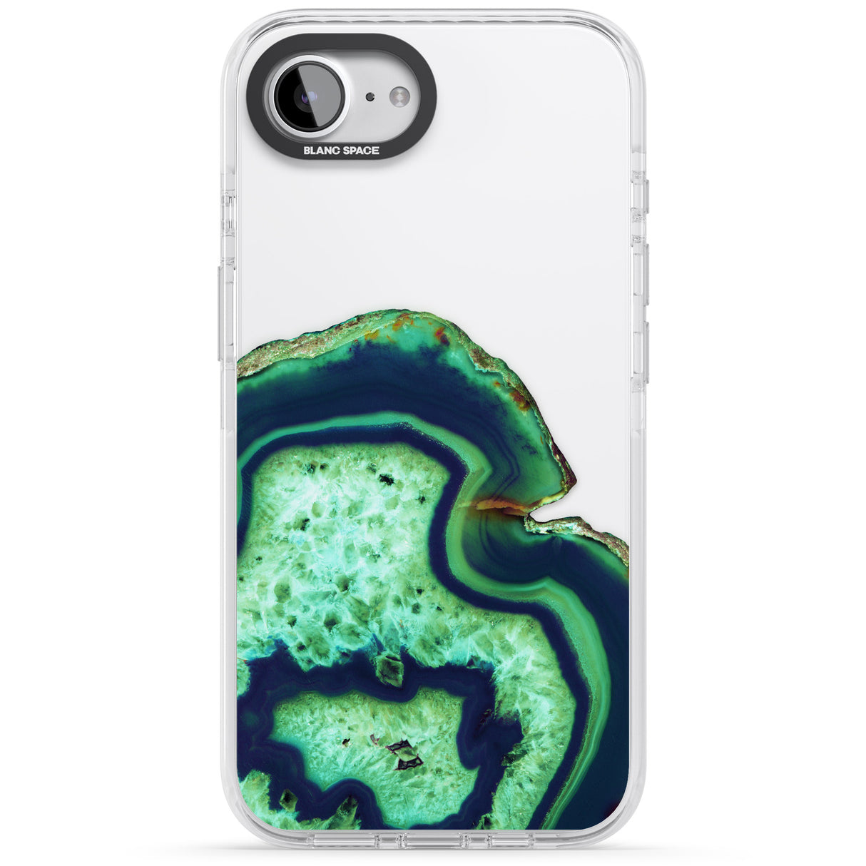 Neon Green & Blue Agate Crystal Transparent Design