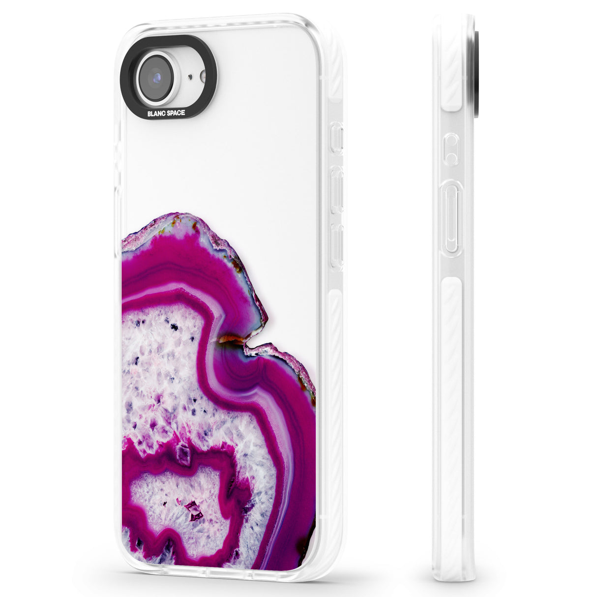 Violet & White Swirl Agate Crystal Clear Design
