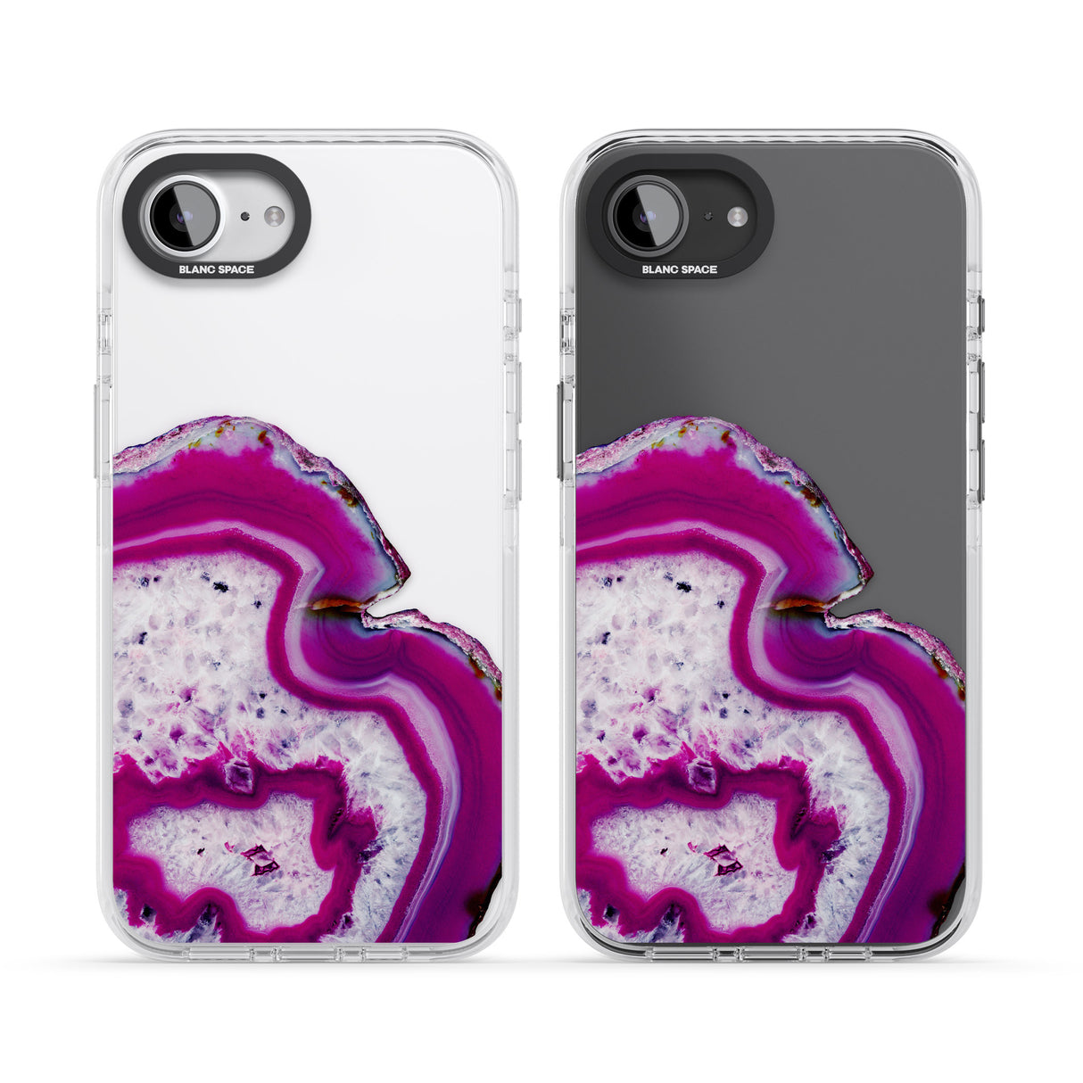 Violet & White Swirl Agate Crystal Clear Design