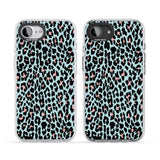 Light Pink on Blue Leopard Print Pattern