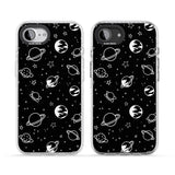 Cosmic Outer Space Design White on Black
