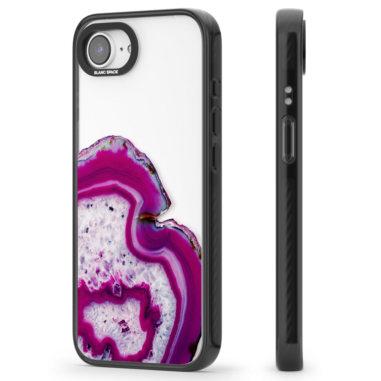 Violet & White Swirl Agate Crystal Clear Design
