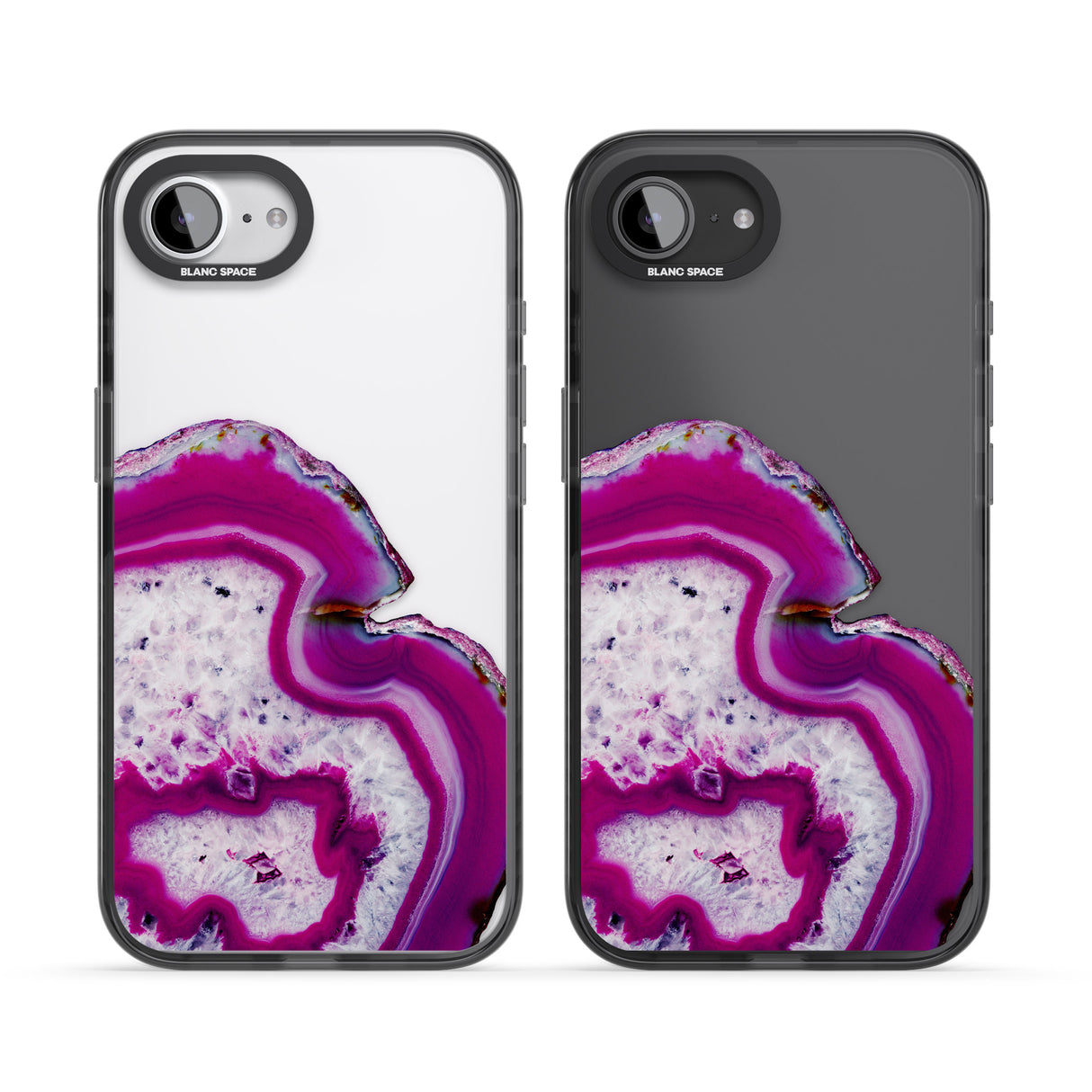 Violet & White Swirl Agate Crystal Clear Design