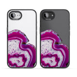 Violet & White Swirl Agate Crystal Clear Design