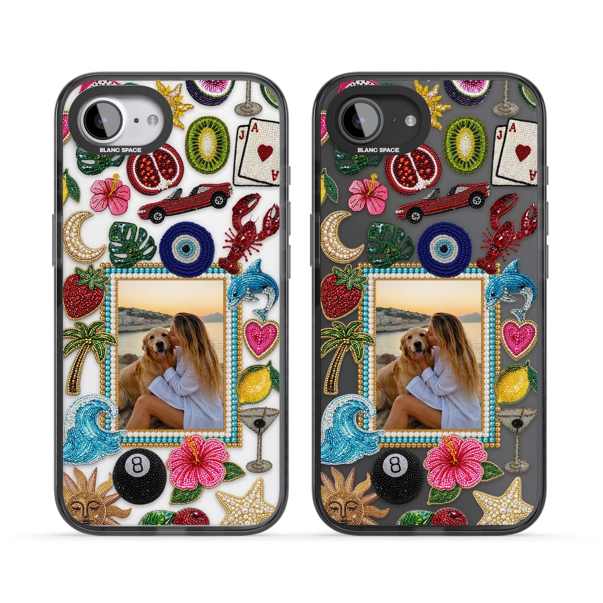 Beaded Photo coastal iPhone case | Black Impact case for iPhone 16e, iPhone 17e