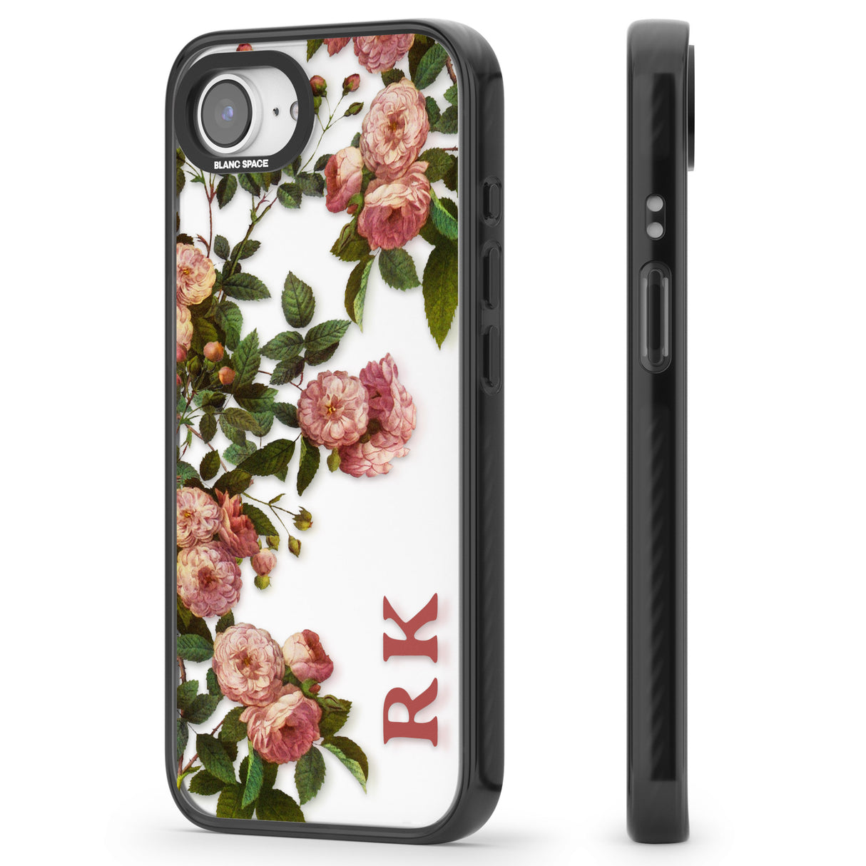 Personalised Clear Vintage Floral Pink Garden Roses