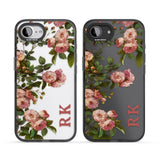 Personalised Clear Vintage Floral Pink Garden Roses