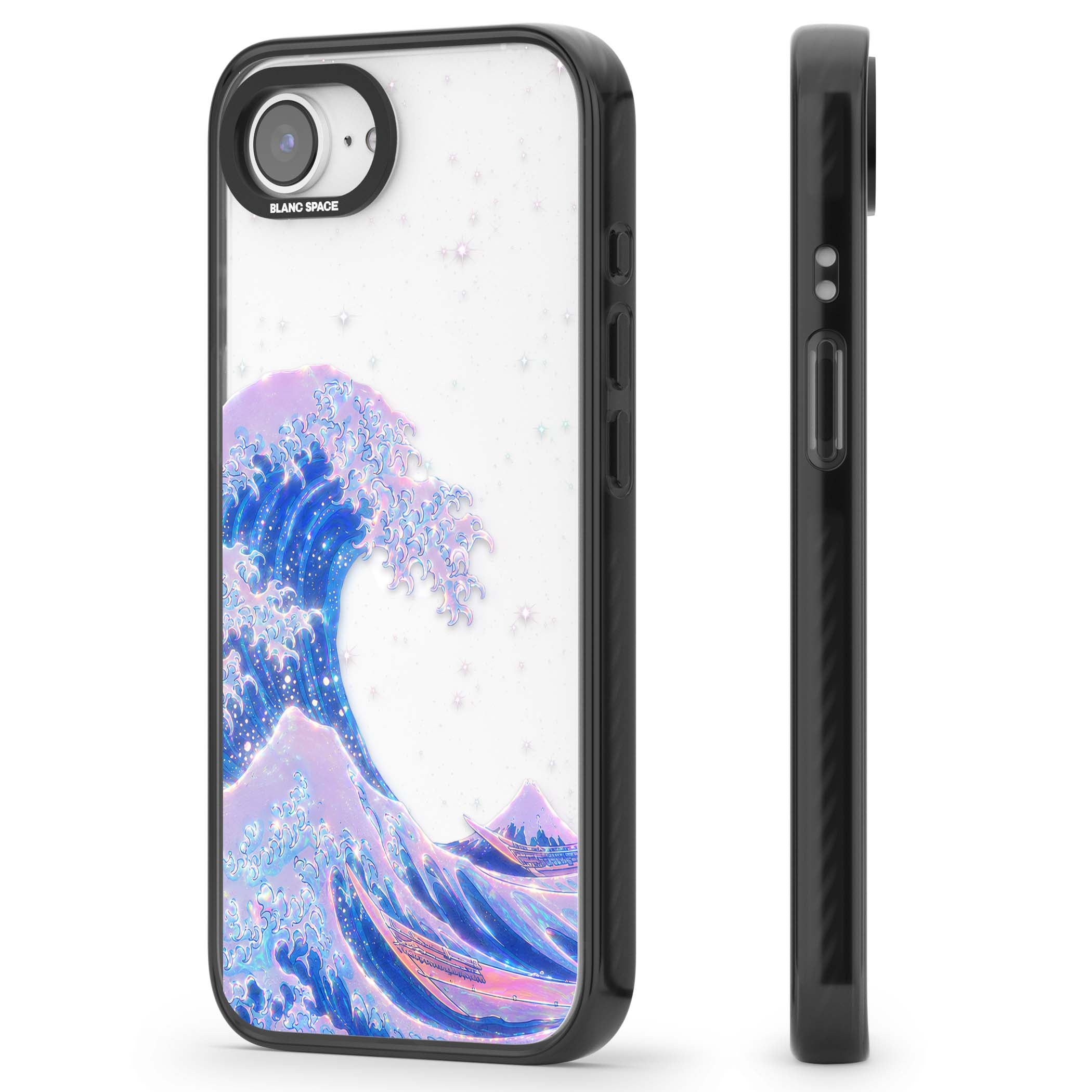 The Great Wave In Opal japanese iPhone case | Black Impact case for iPhone 16e, iPhone 17e