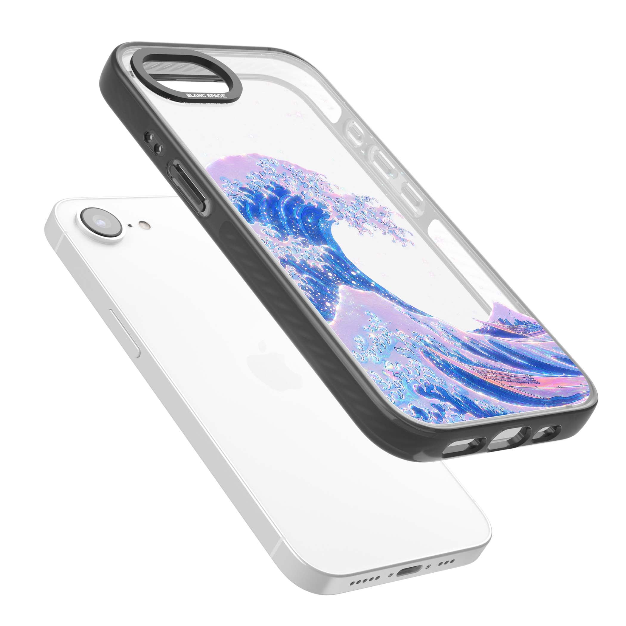 The Great Wave In Opal japanese iPhone case | Black Impact case for iPhone 16e, iPhone 17e