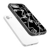 Abstract Continuous Line Faces Clear on Black