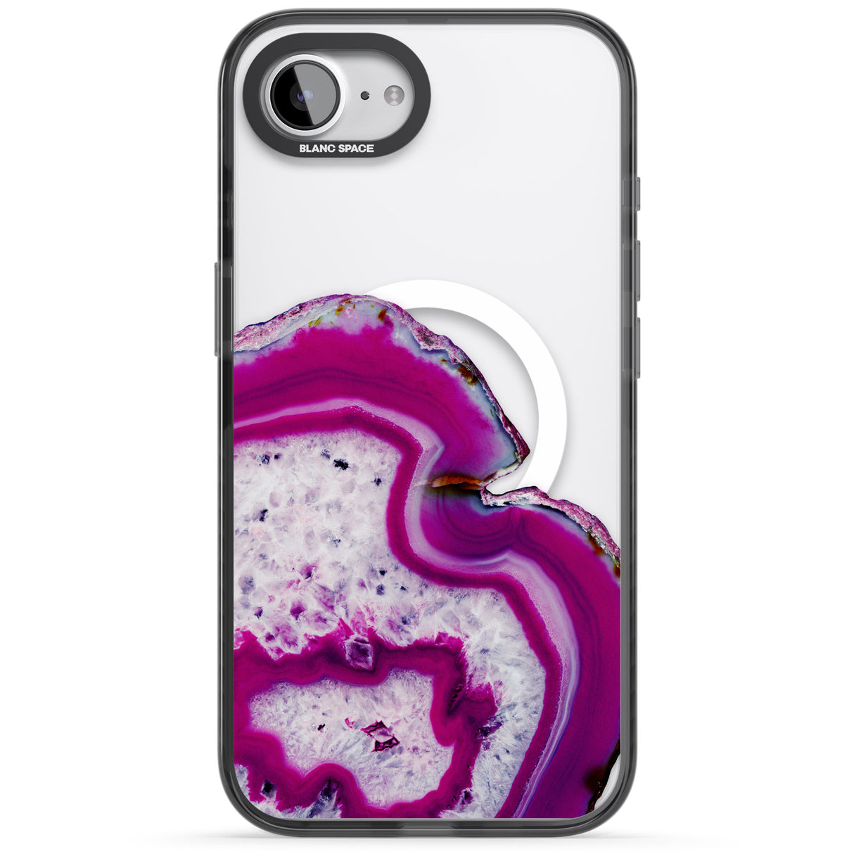 Violet & White Swirl Agate Crystal Clear Design