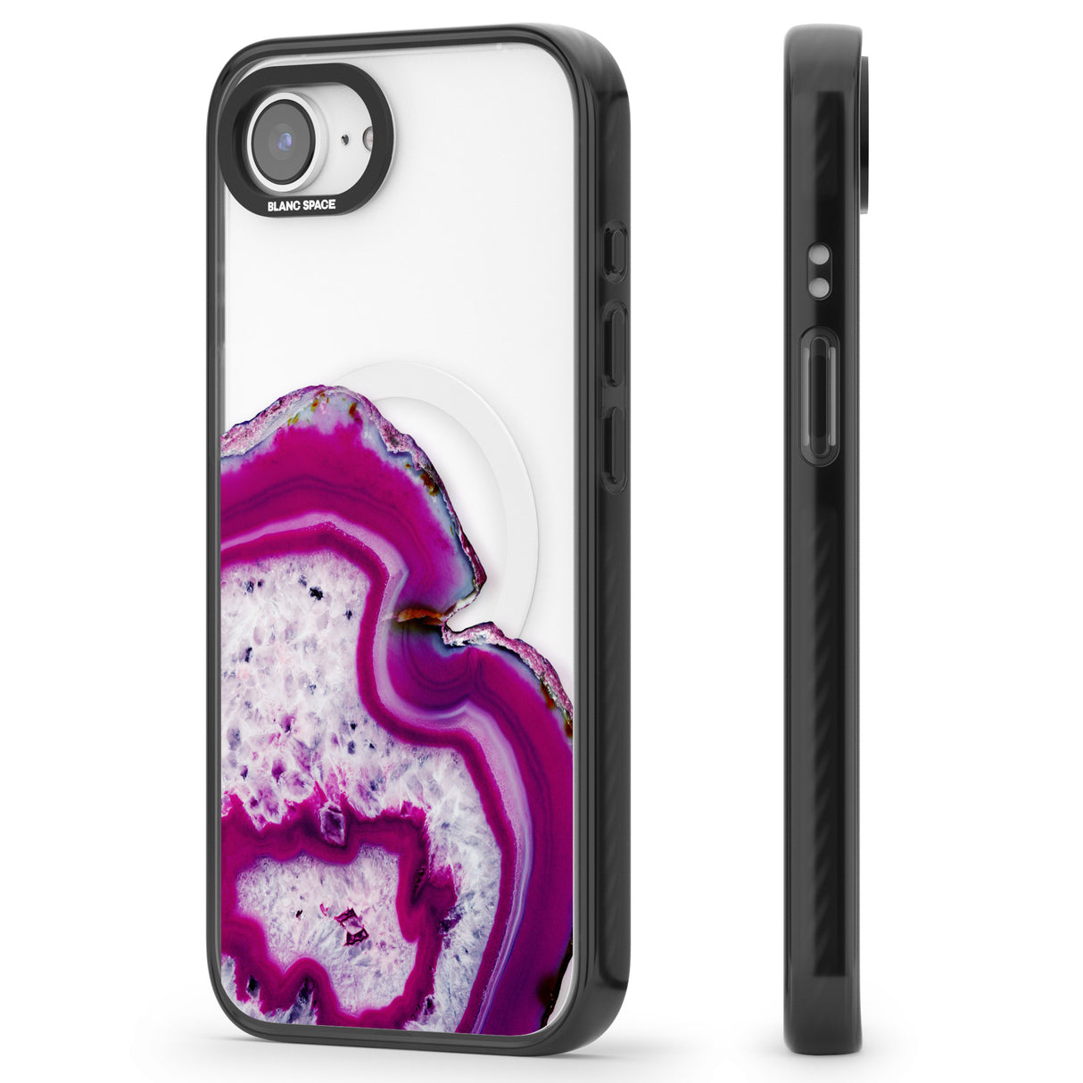 Violet & White Swirl Agate Crystal Clear Design