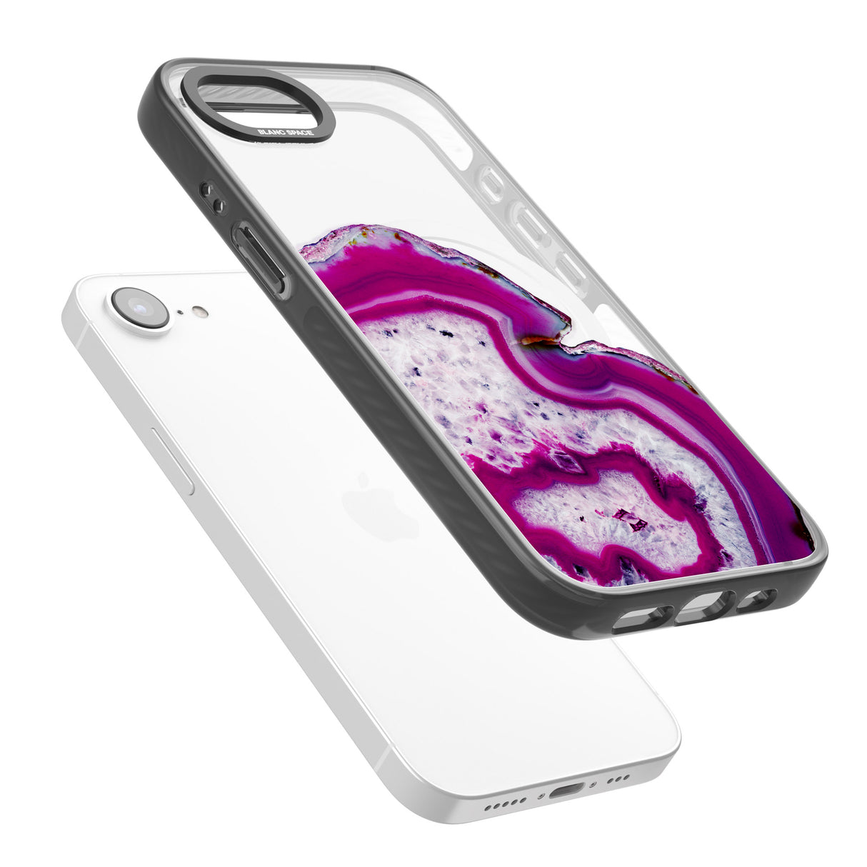 Violet & White Swirl Agate Crystal Clear Design