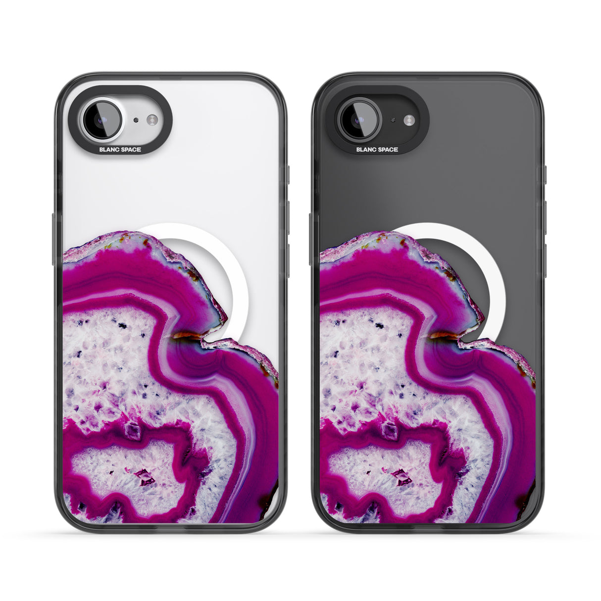 Violet & White Swirl Agate Crystal Clear Design