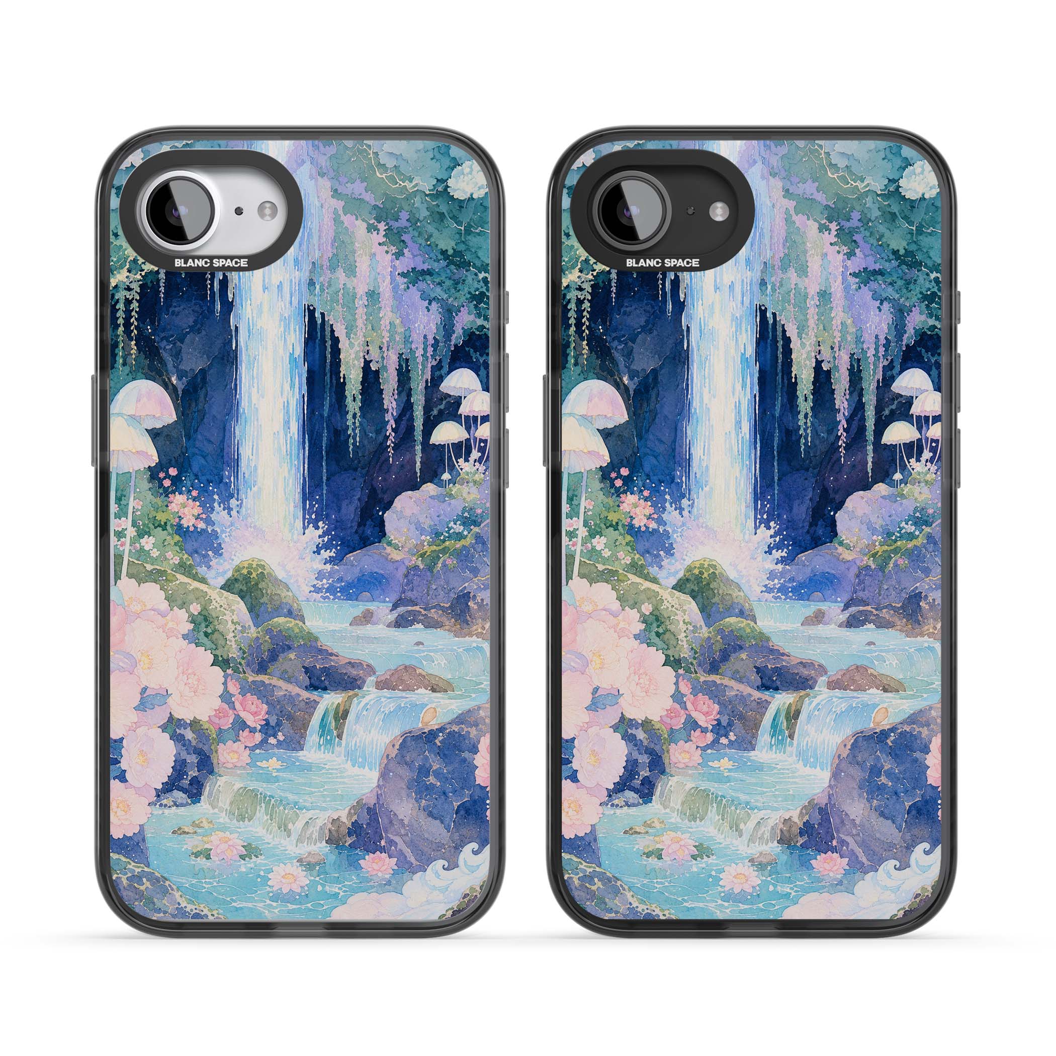 Mystic Waterfall art iPhone case | Black Impact Magsafe case for iPhone 16e, iPhone 17e