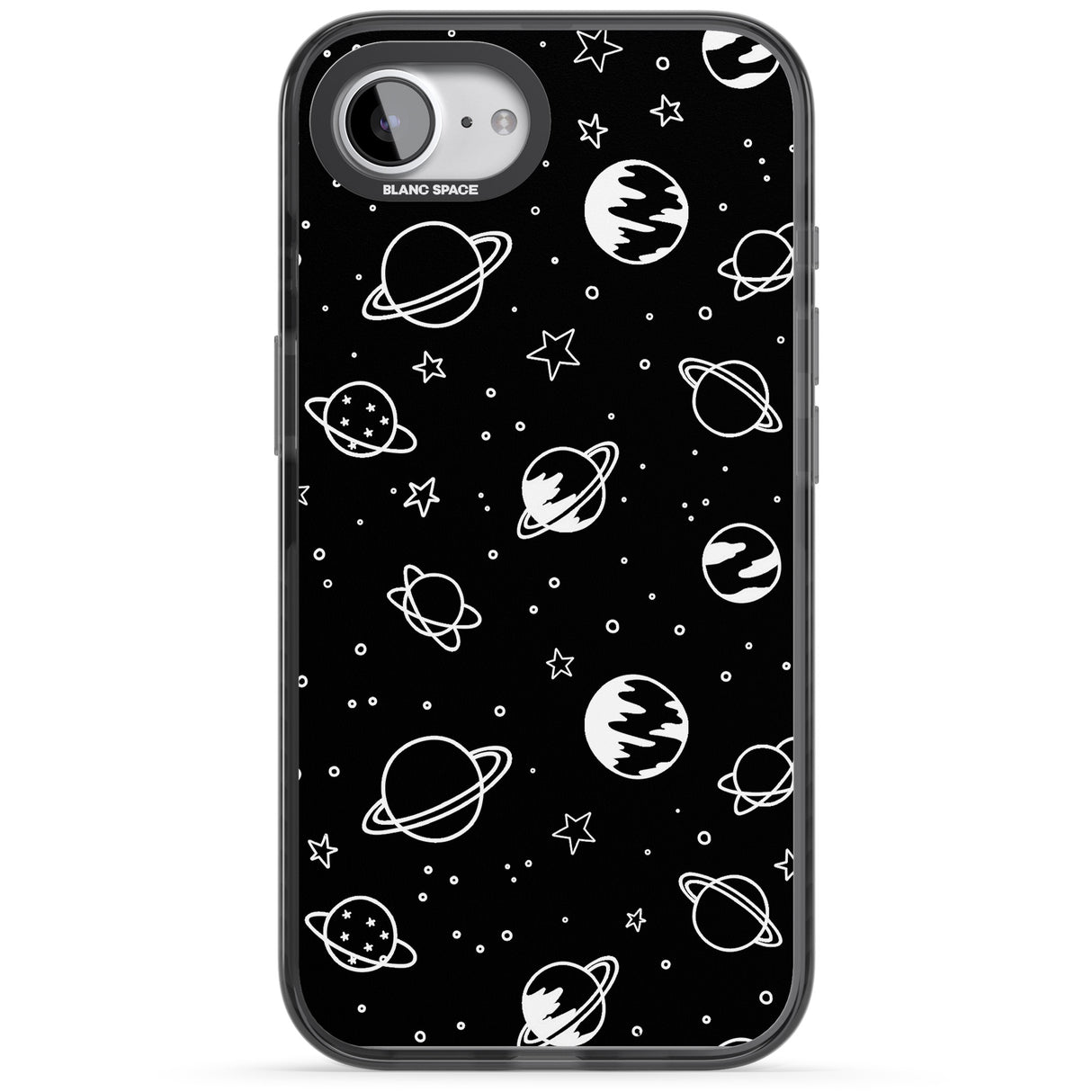 Cosmic Outer Space Design White on Black