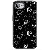 Cosmic Outer Space Design White on Black