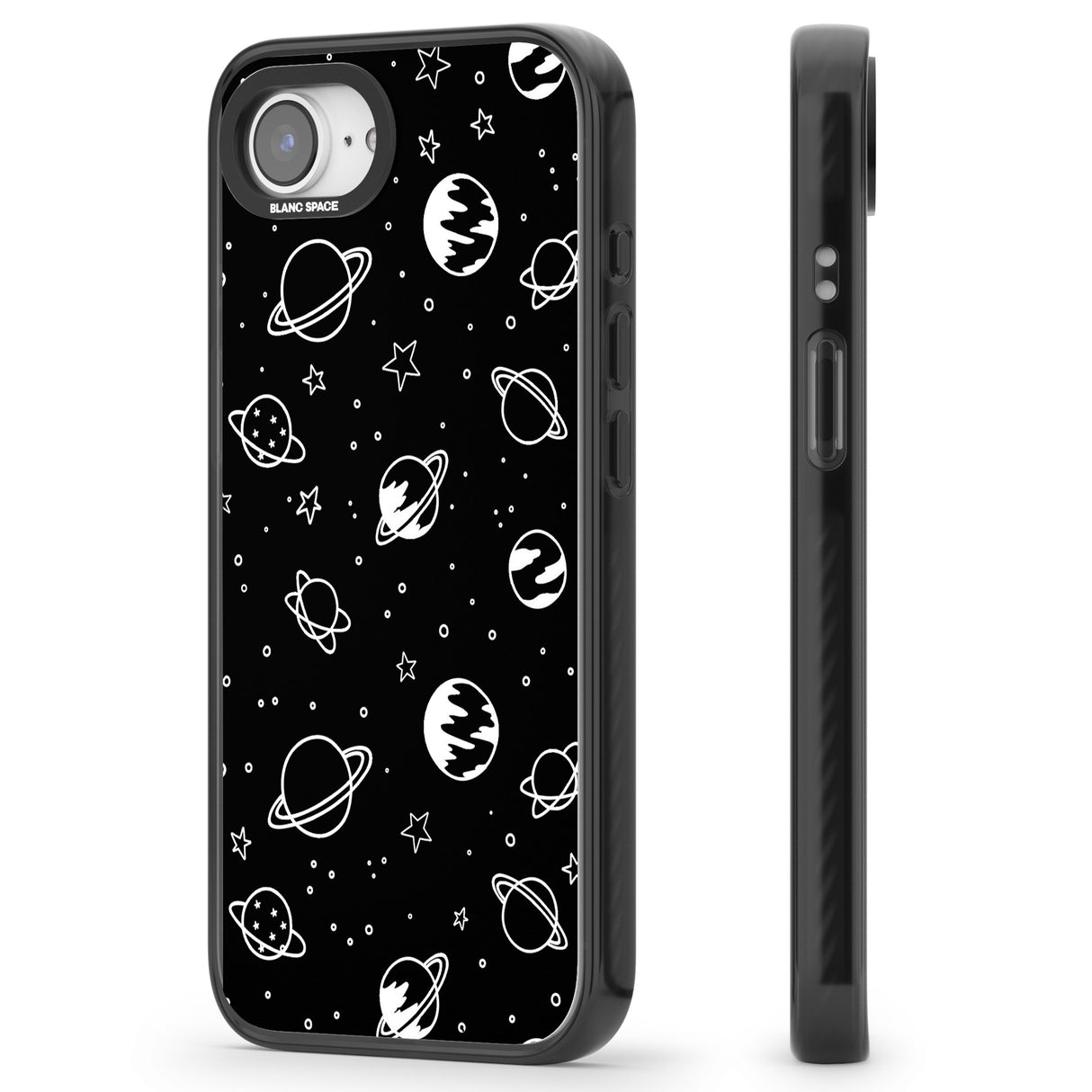 Cosmic Outer Space Design White on Black