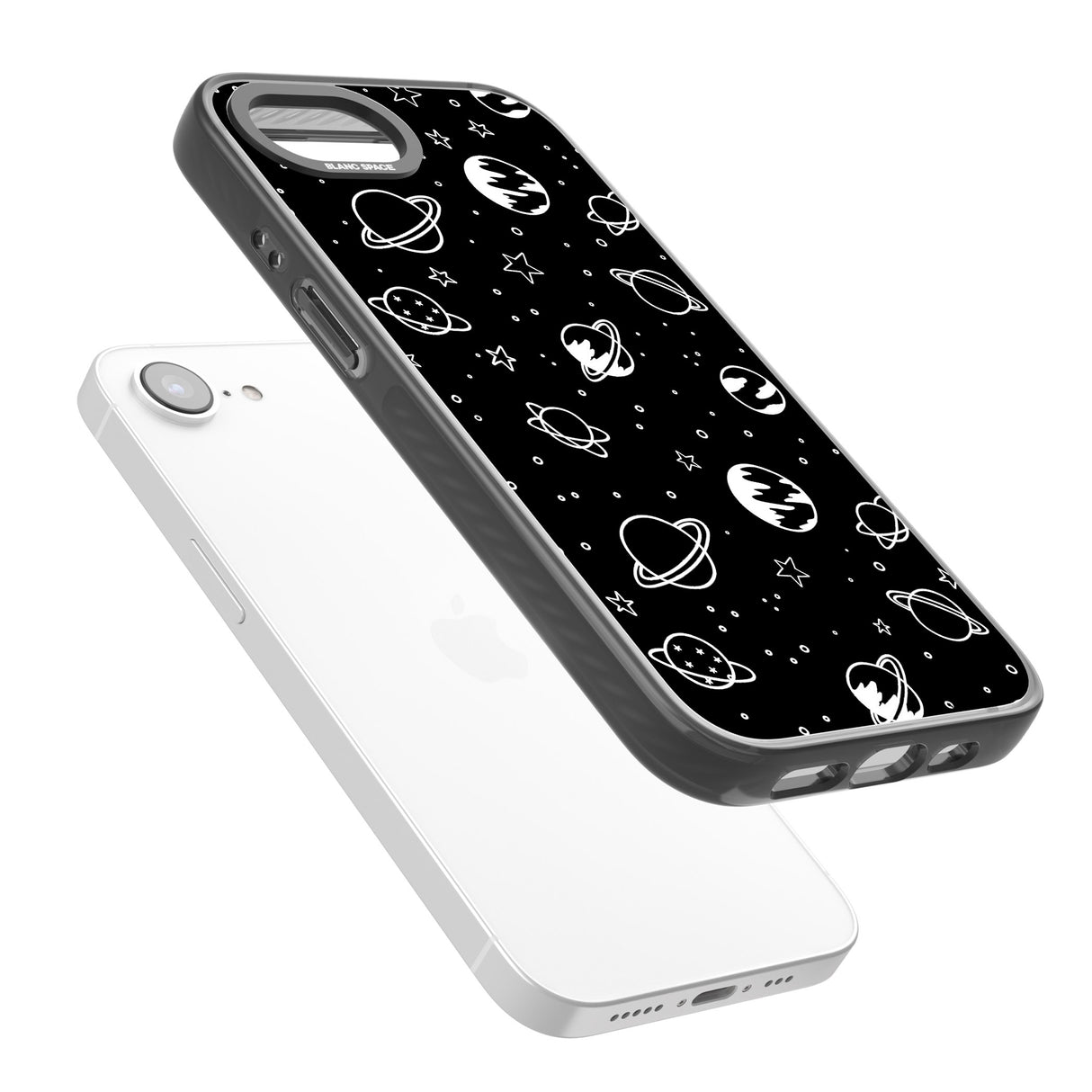 Cosmic Outer Space Design White on Black