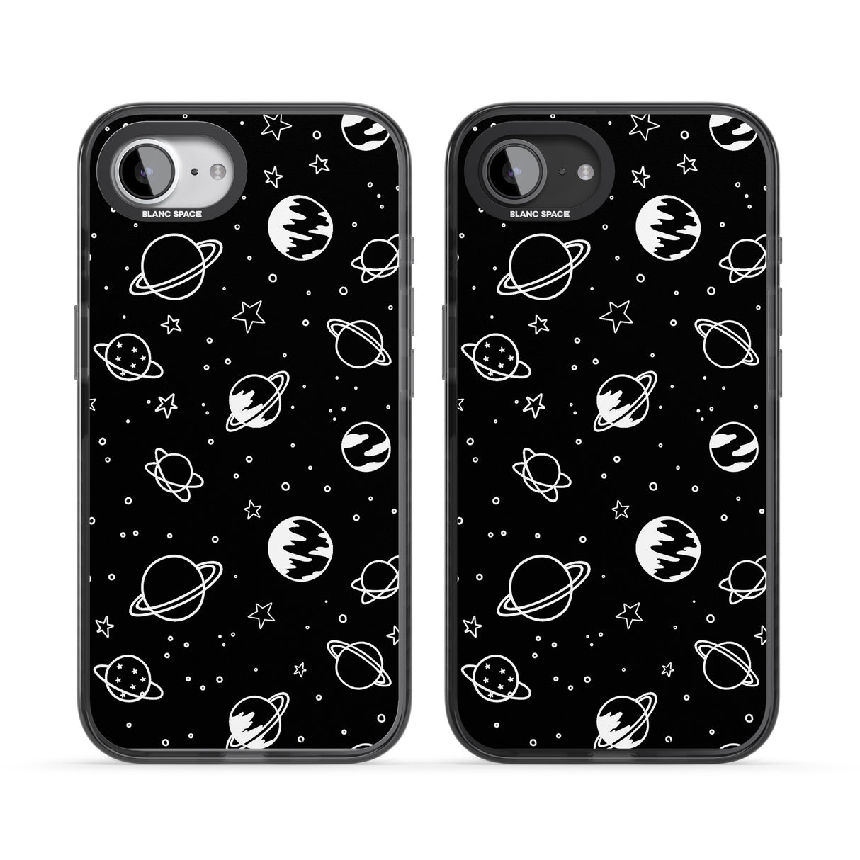 Cosmic Outer Space Design White on Black