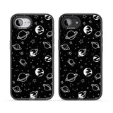 Cosmic Outer Space Design White on Black