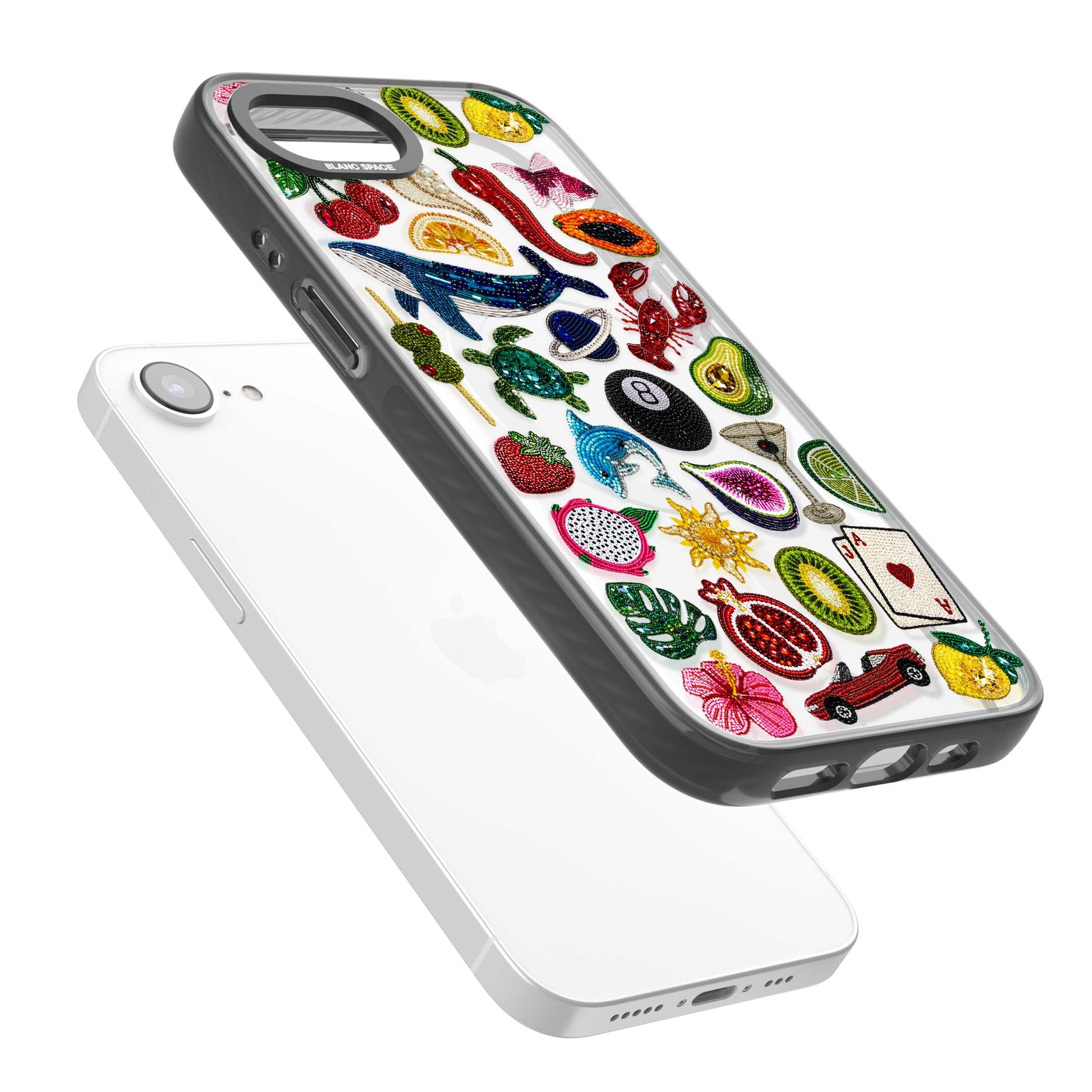 Beaded Mix cute iPhone case | Black Impact Magsafe case for iPhone 16e, iPhone 17e