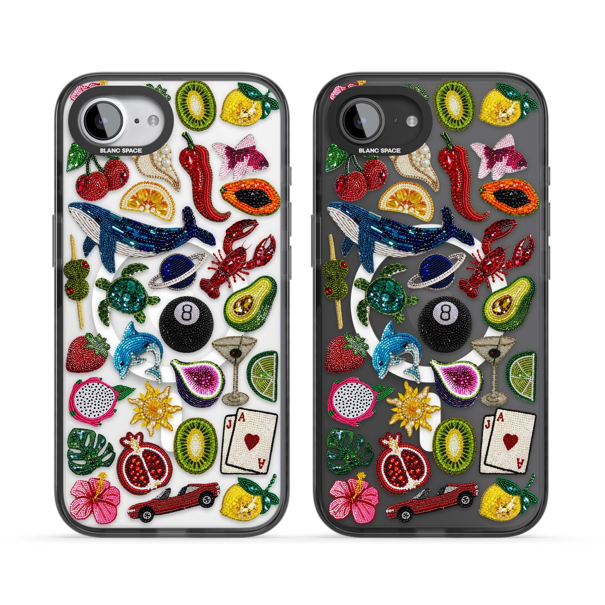 Beaded Mix cute iPhone case | Black Impact Magsafe case for iPhone 16e, iPhone 17e
