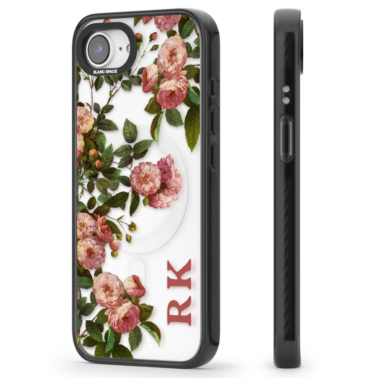 Personalised Clear Vintage Floral Pink Garden Roses