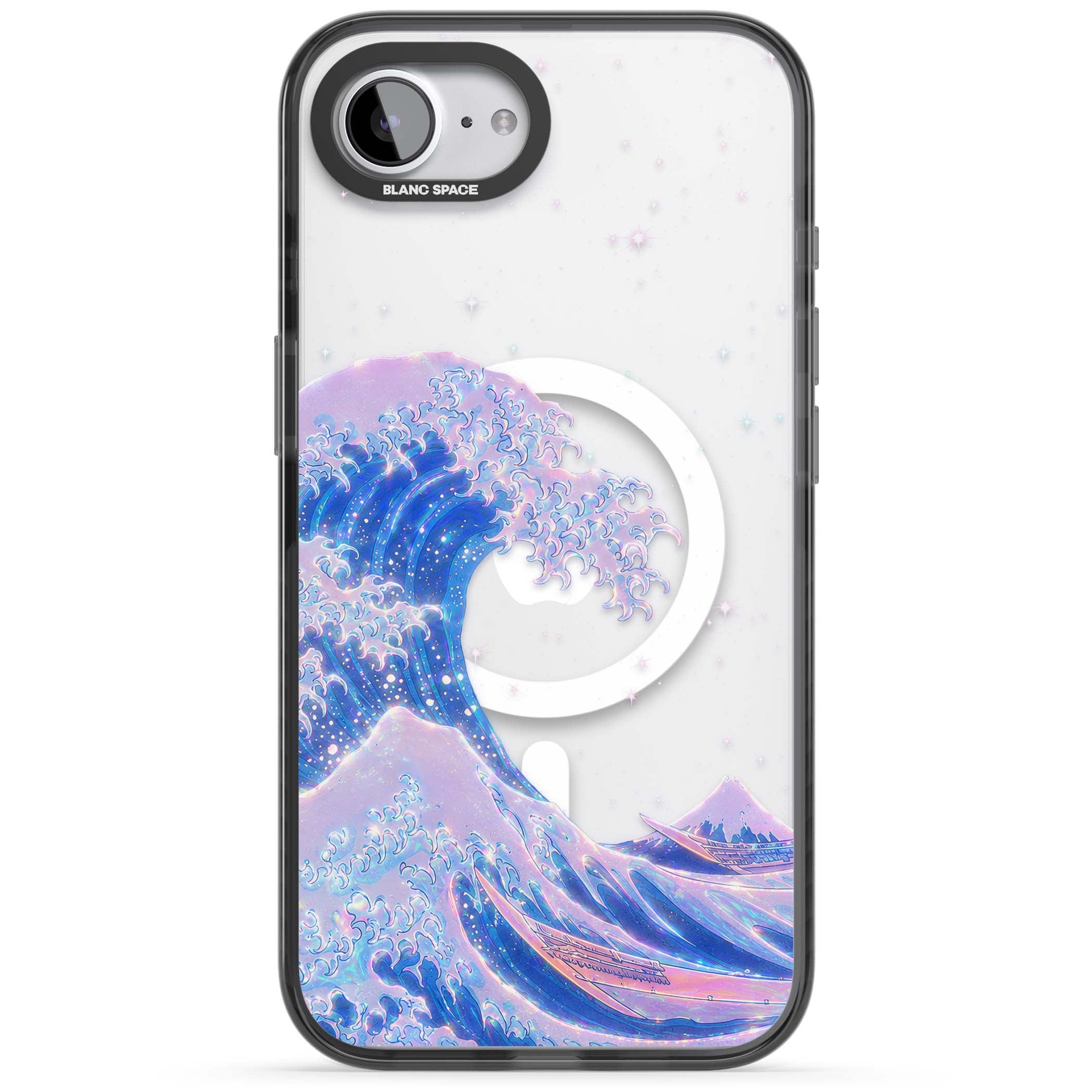 The Great Wave In Opal japanese iPhone case | Black Impact Magsafe case for iPhone 16e, iPhone 17e