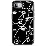 Abstract Continuous Line Faces White on Black
