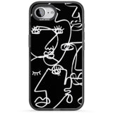 Abstract Continuous Line Faces Clear on Black