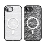 Funky Floral Patterns White on Clear