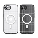 Simplistic Large Grid Pattern White (Transparent)