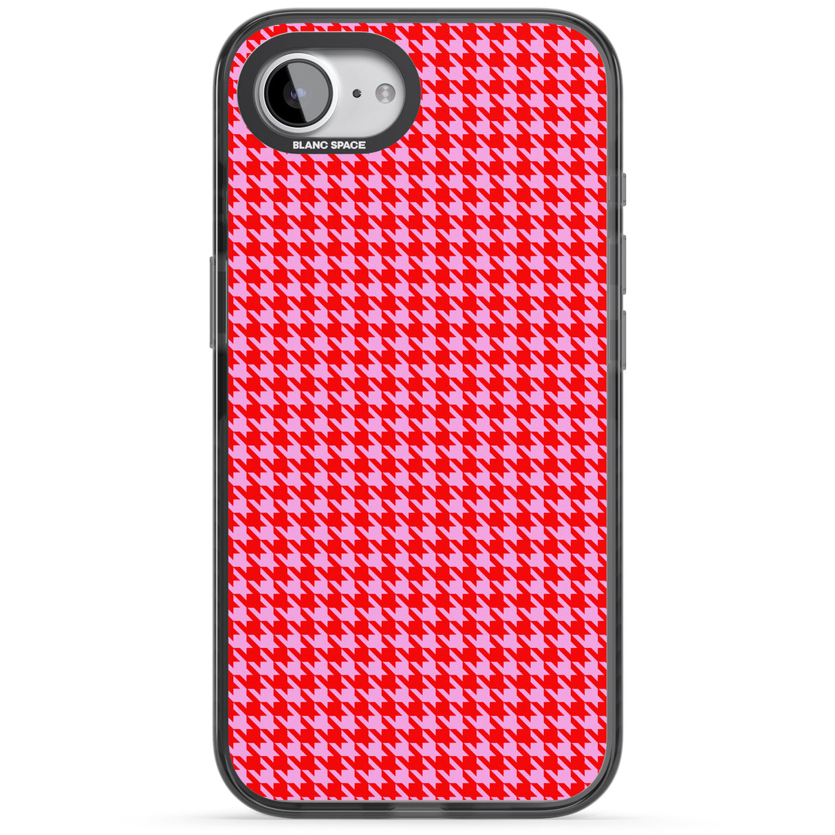 Neon Pink & Red Houndstooth Pattern