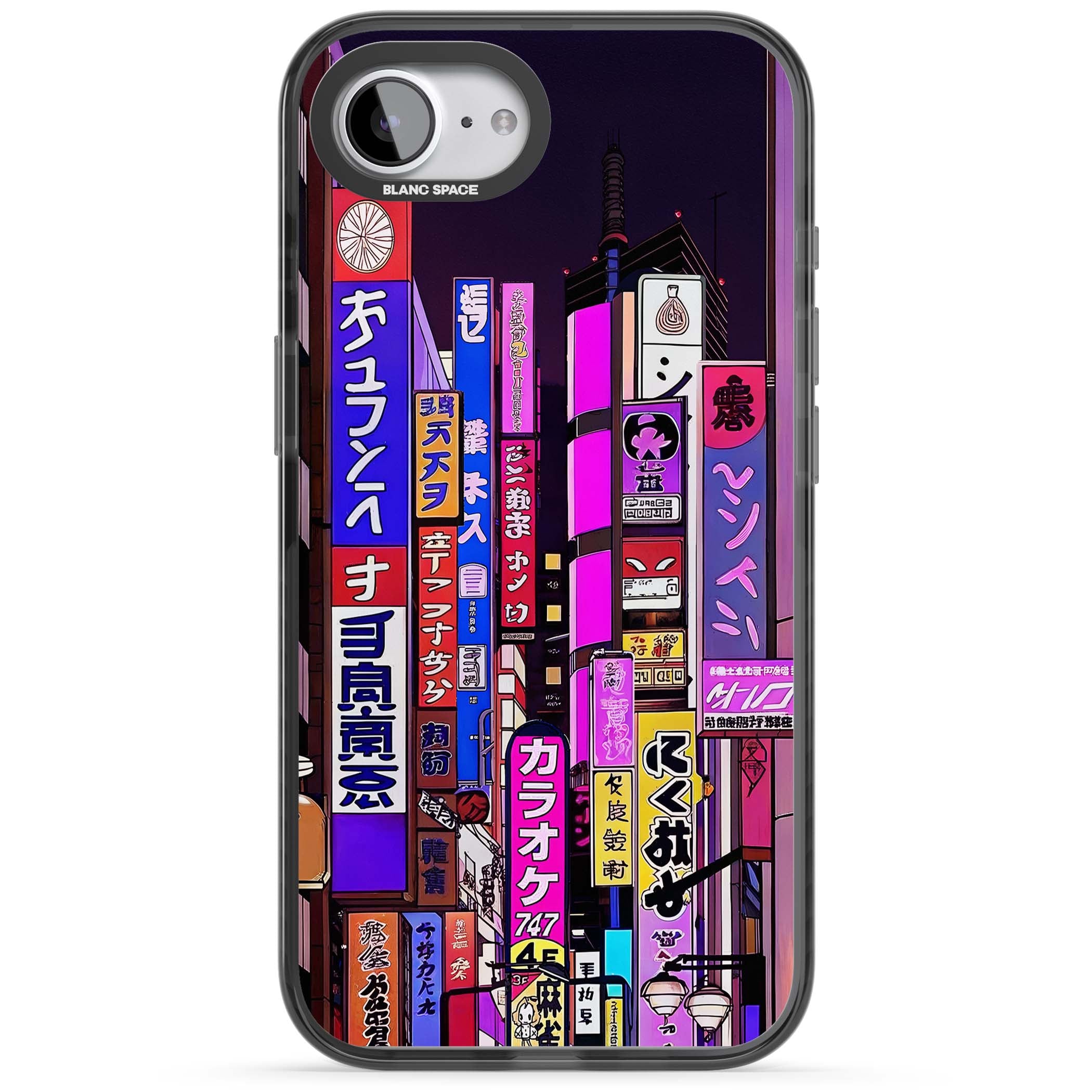 NEON NIGHT anime iPhone case | Black Impact Magsafe case for iPhone 16e, iPhone 17e