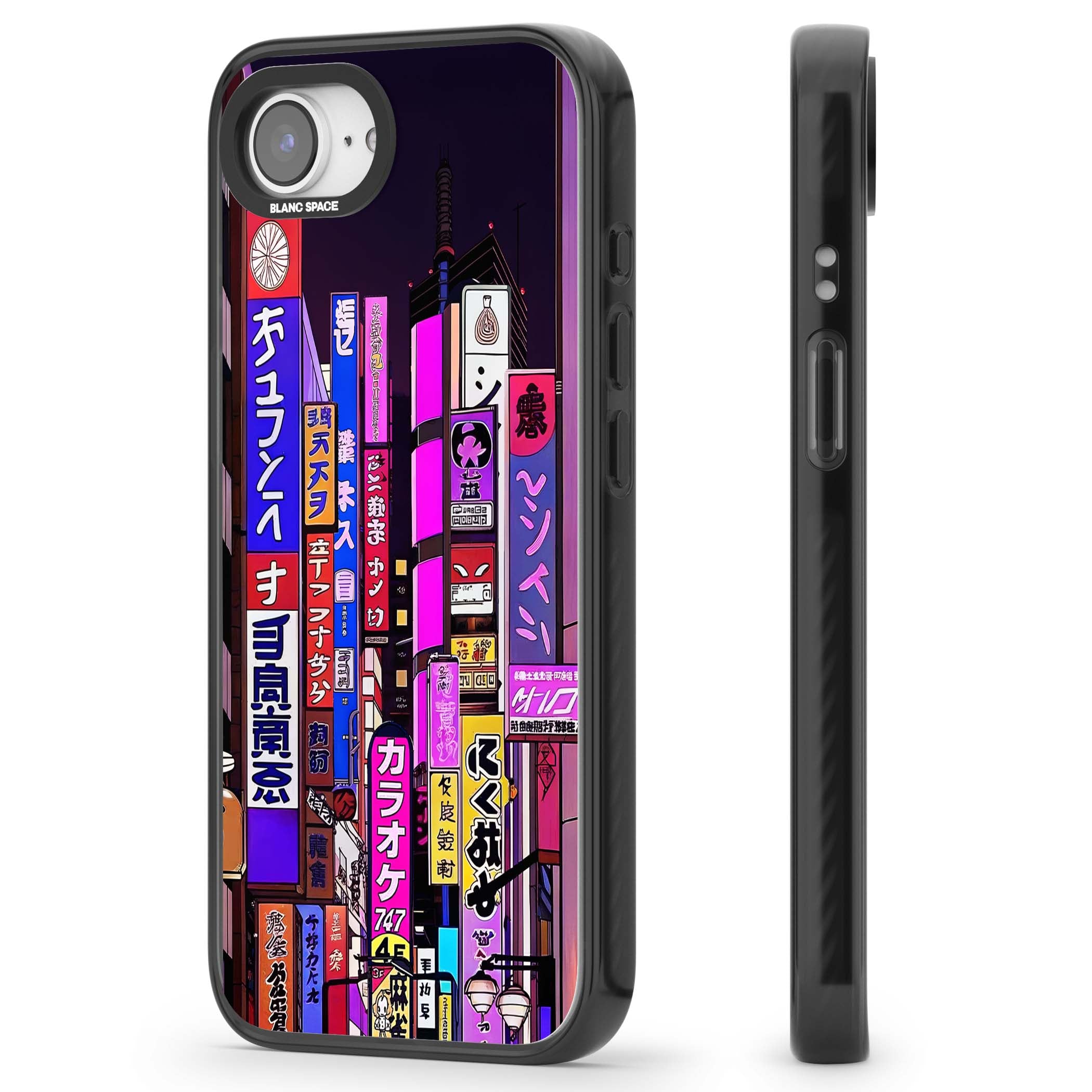 NEON NIGHT anime iPhone case | Black Impact Magsafe case for iPhone 16e, iPhone 17e